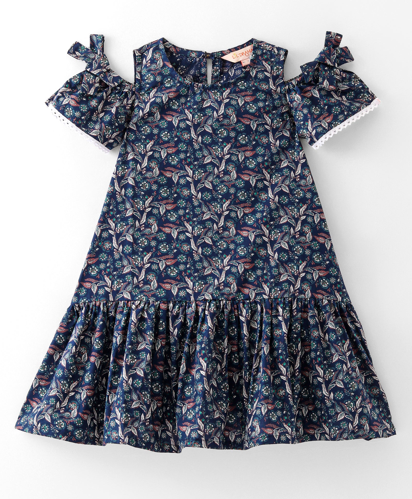 Girls printed casual cotton dress
