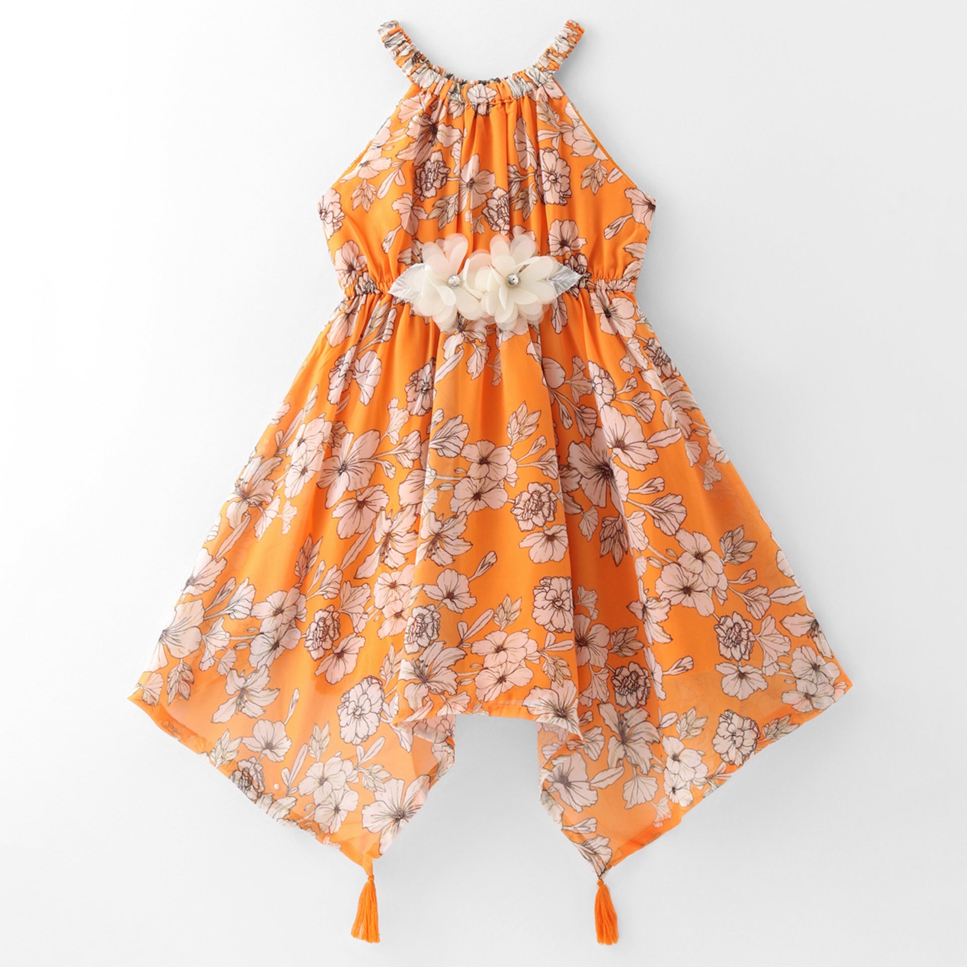 Girls printed georgette dress