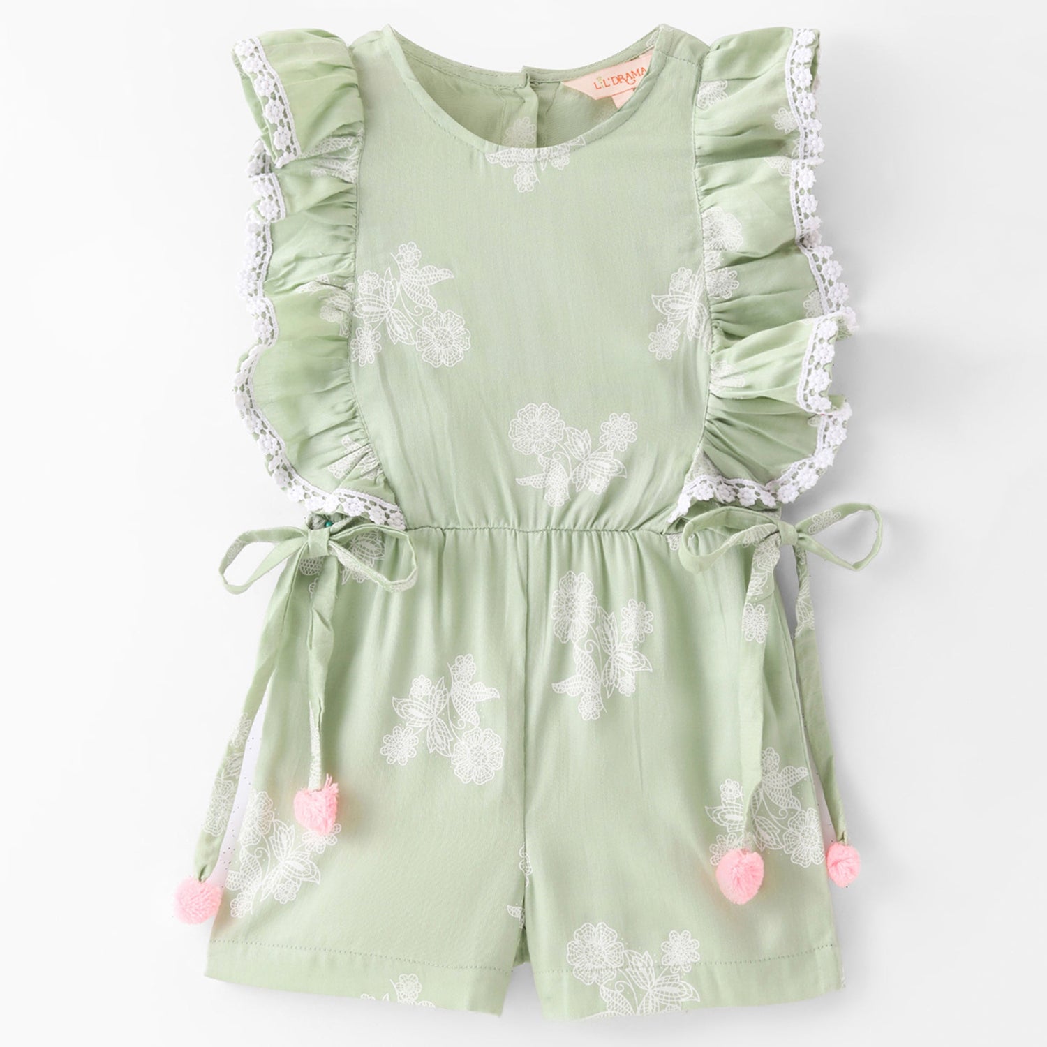 Girls Cotton satin Spagetti Jumpsuit