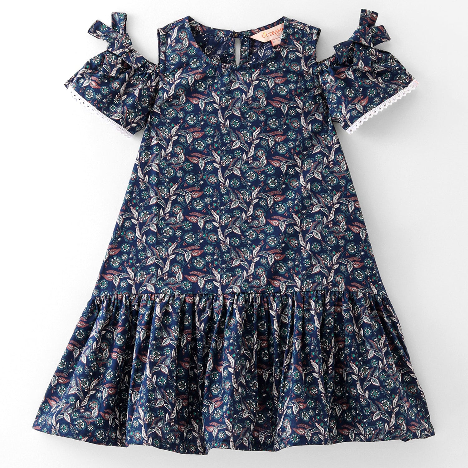 Girls printed casual cotton dress