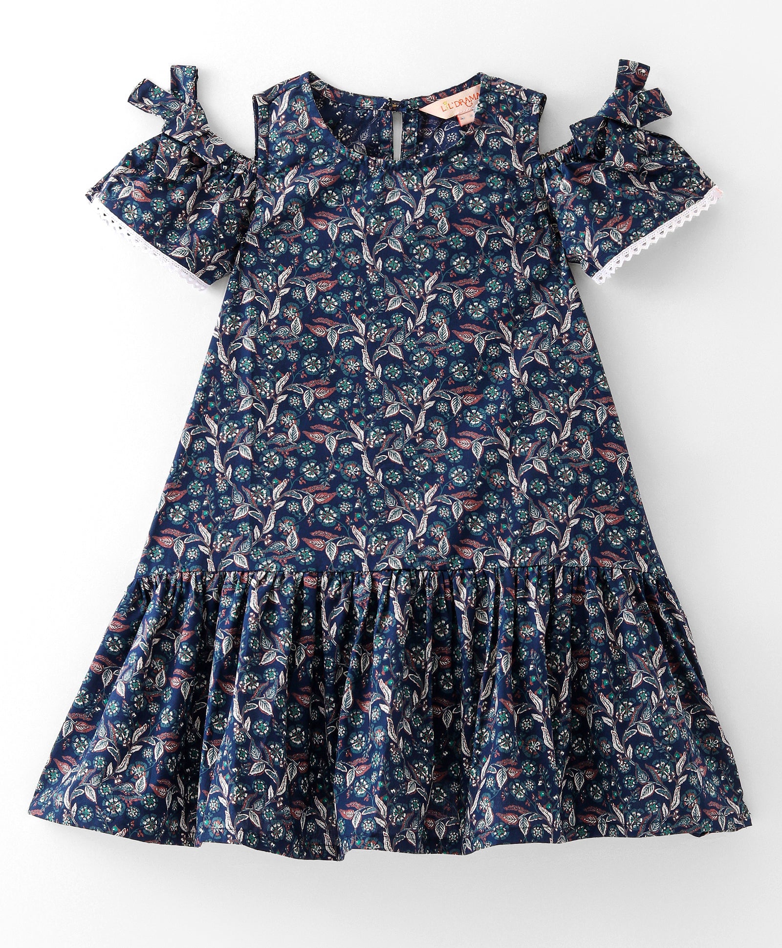 Girls printed casual cotton dress