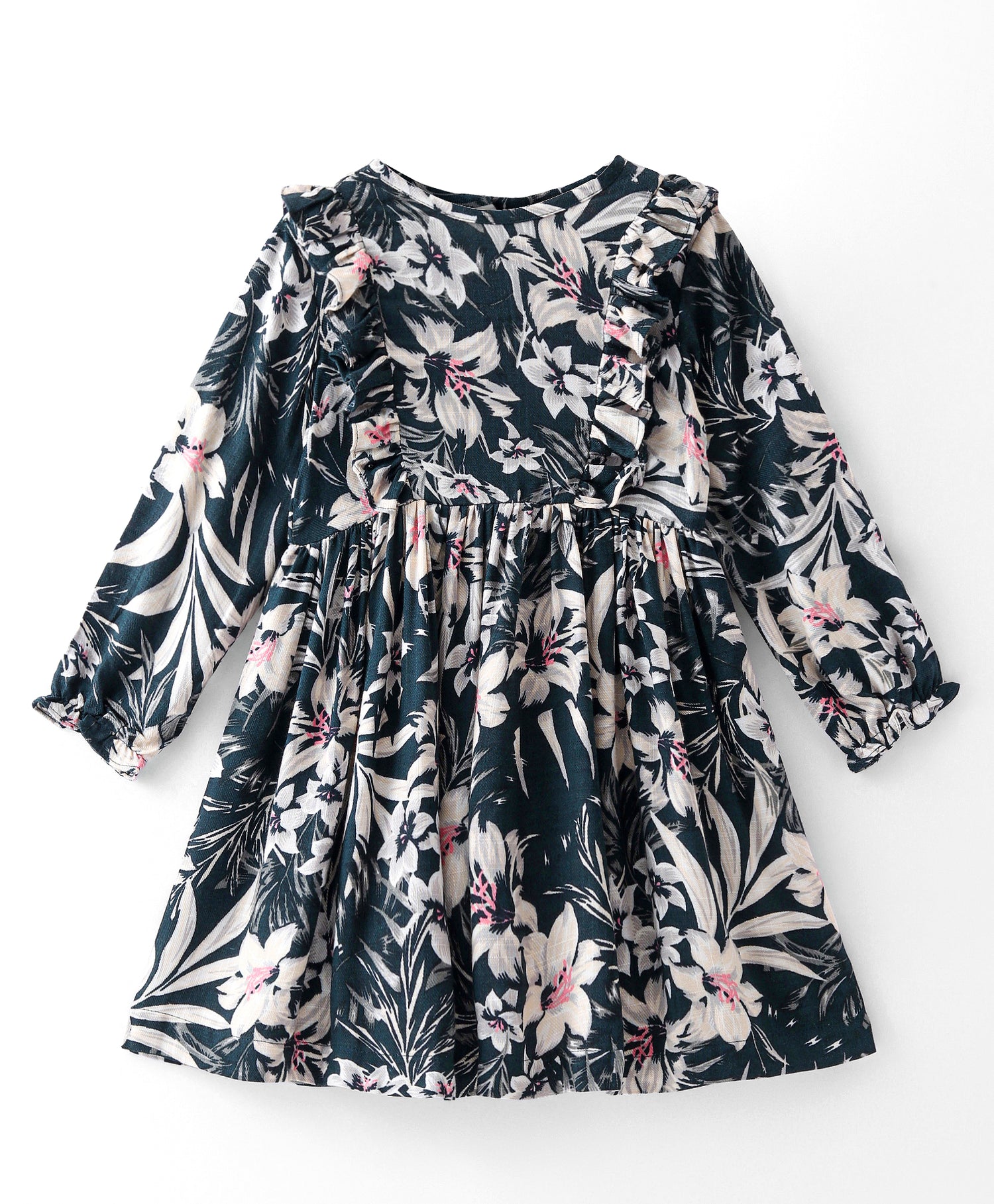 Girls printed casual Rayon dress