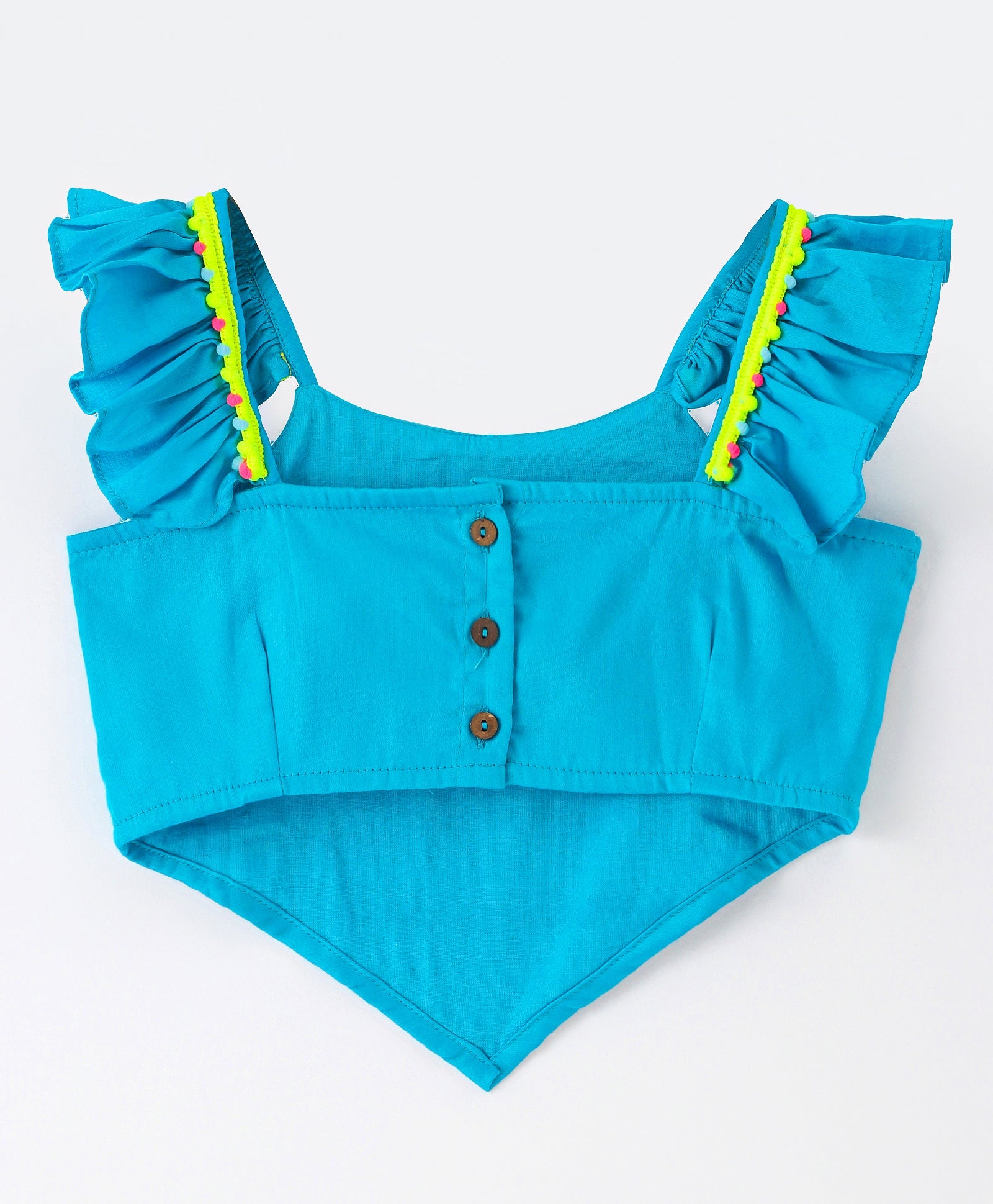 Girls Stylish and Trendy Cotton satin Ruffle off sholuder Top with Shorts