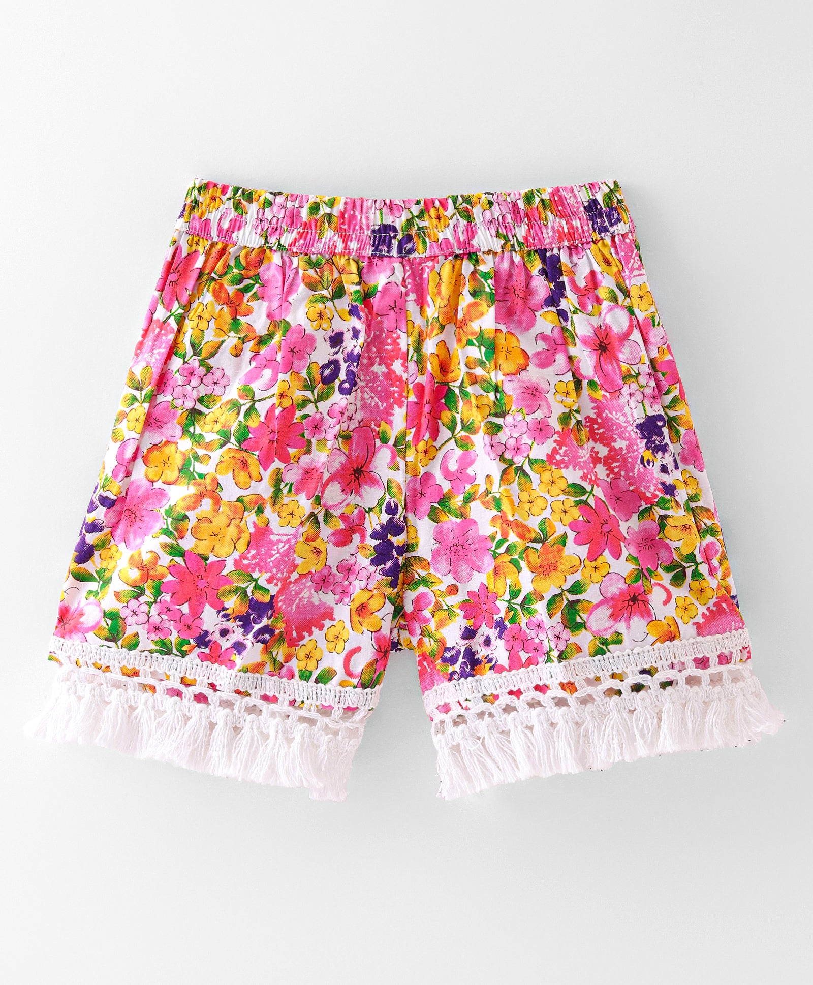 Girls printed cotton top with shorts set
