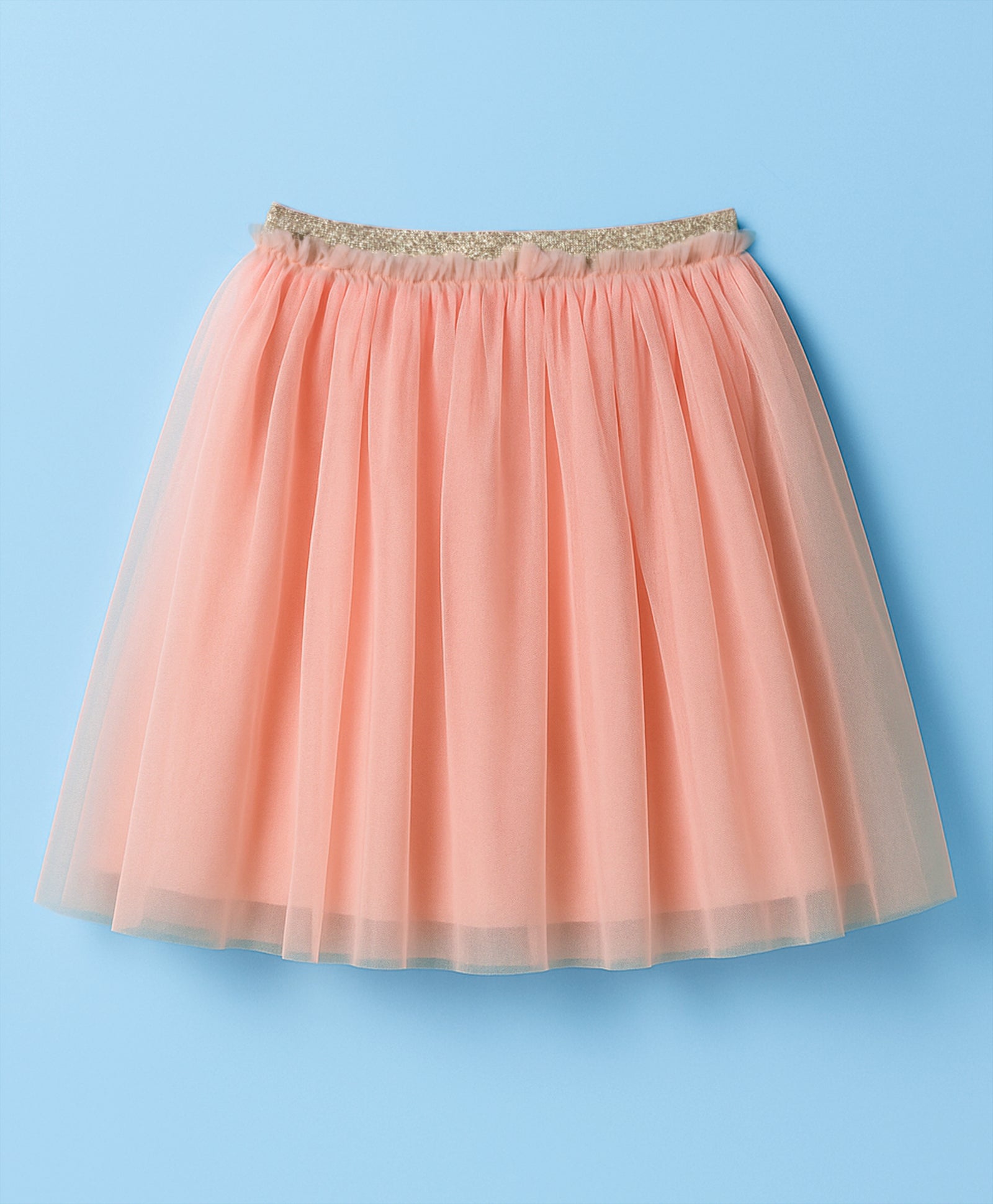 Paris Night Off White T-shirt with Peach Skirt Set For Girls