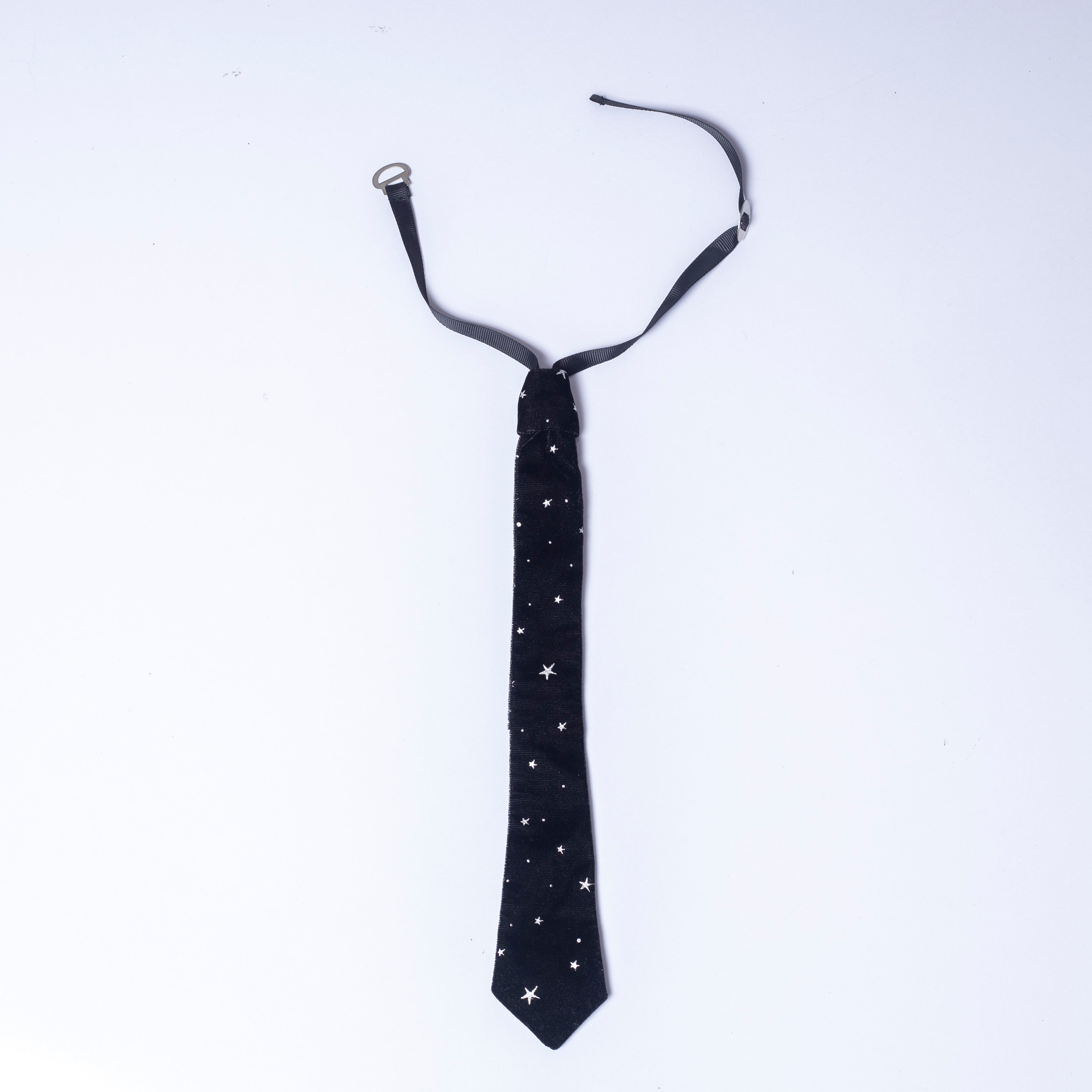 Lil Drama Black Valvet Casual Tie for Boys