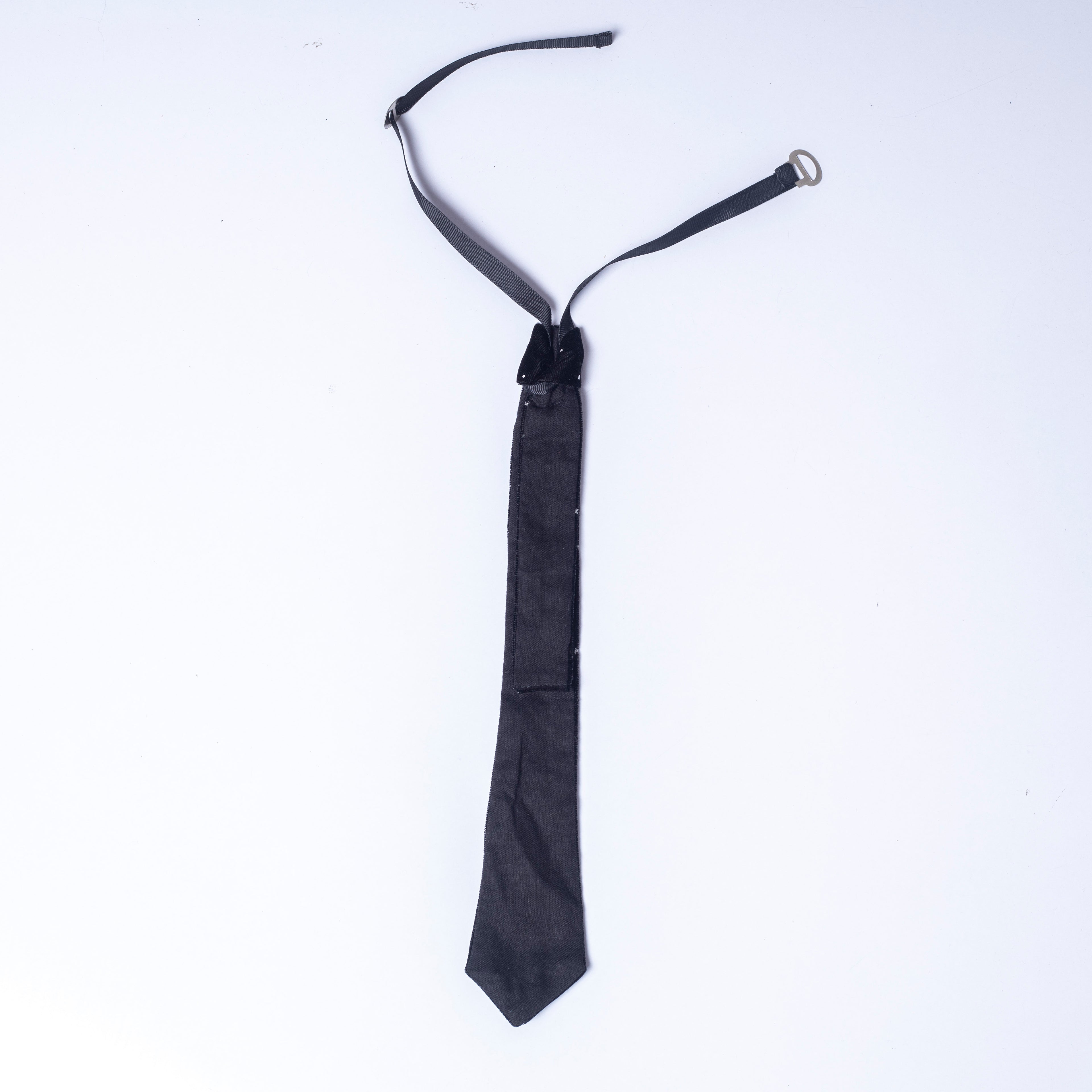 Lil Drama Black Valvet Casual Tie for Boys