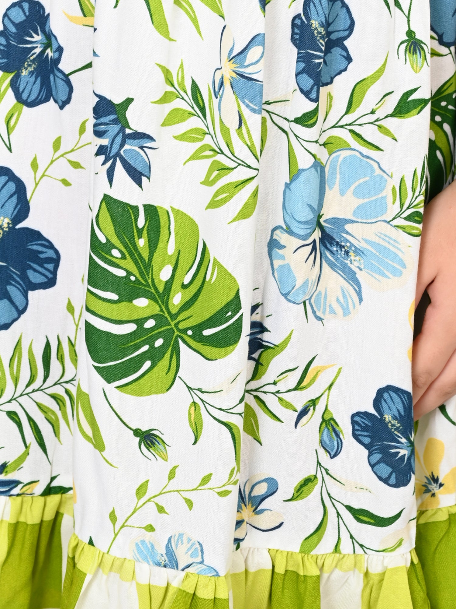 Sassy Boho Girls Green Tiered Dress from the sibling collection