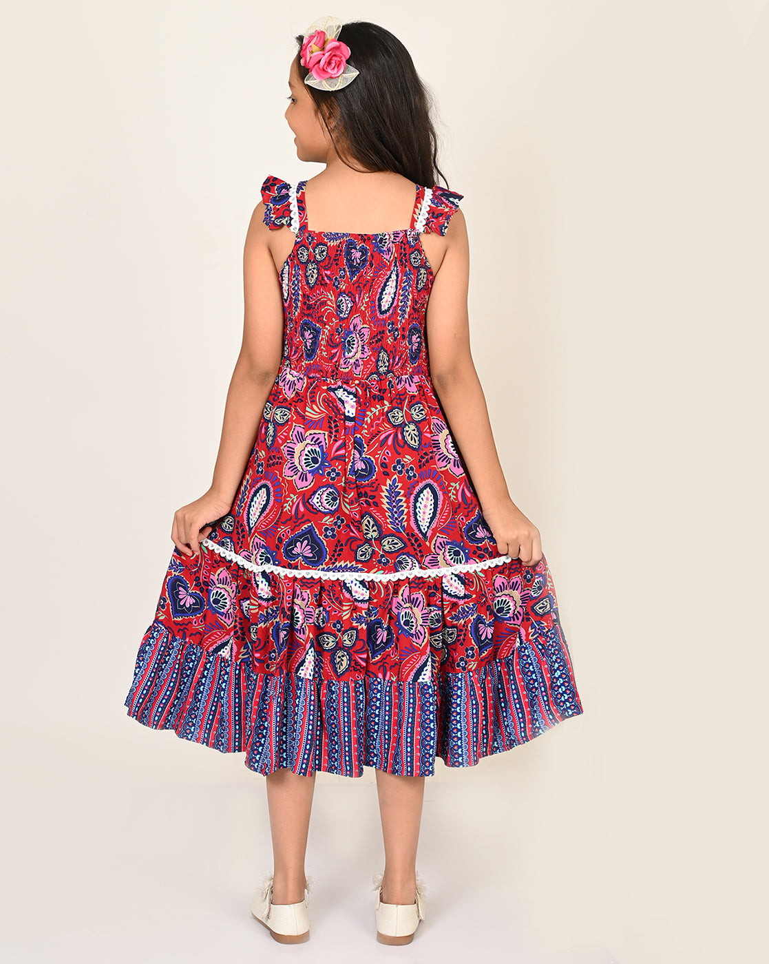 Sassy Boho Girls Purple Tiered Dress from the sibling collection