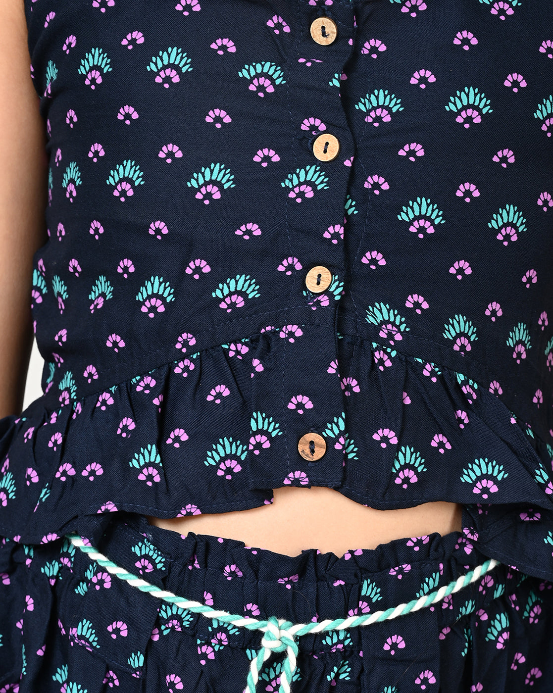 Sassy Boho Girls Blue crop Top with Palazzo set from the sibling Collection