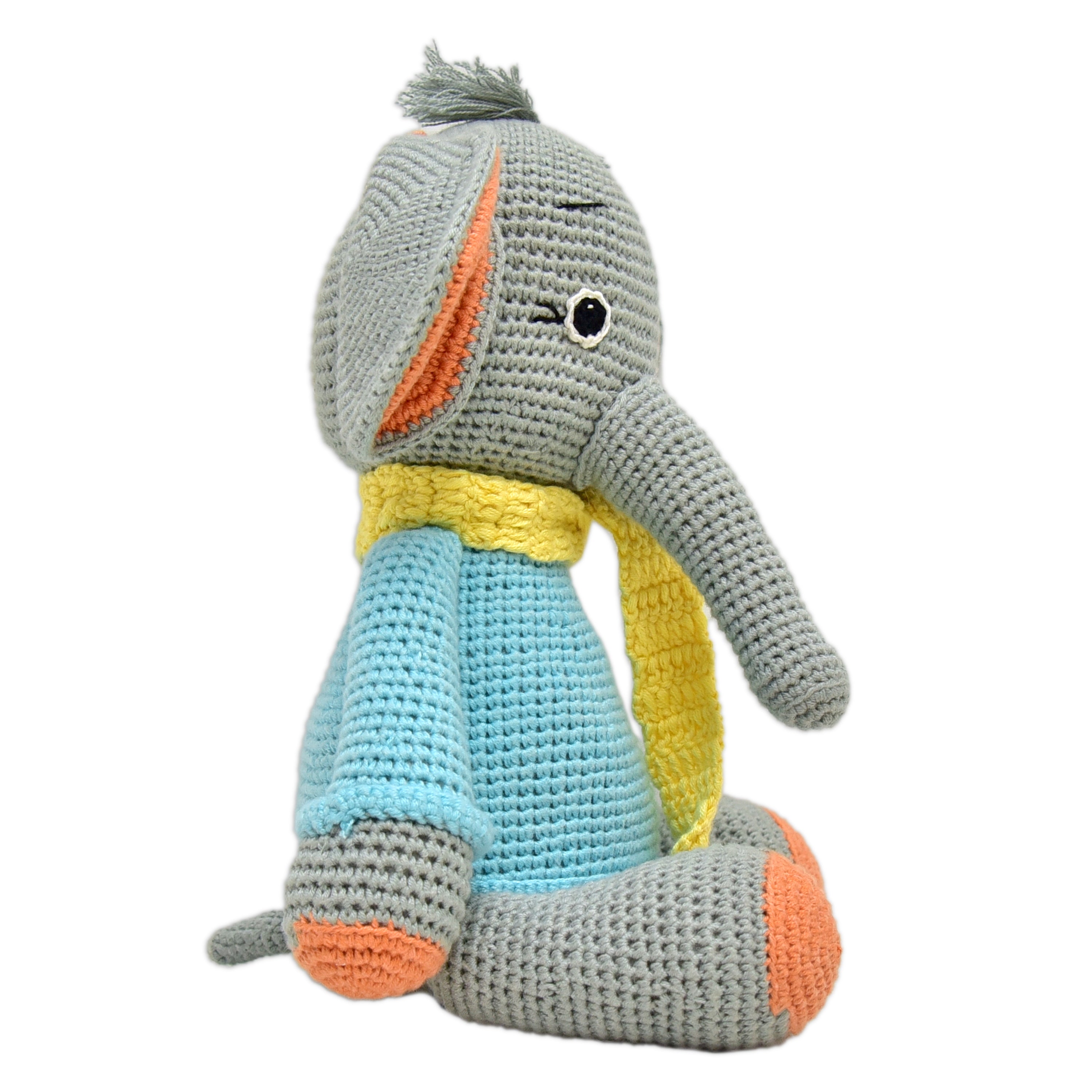 Dusty the Elephant - Handmade Crocheted Toy for Snuggles