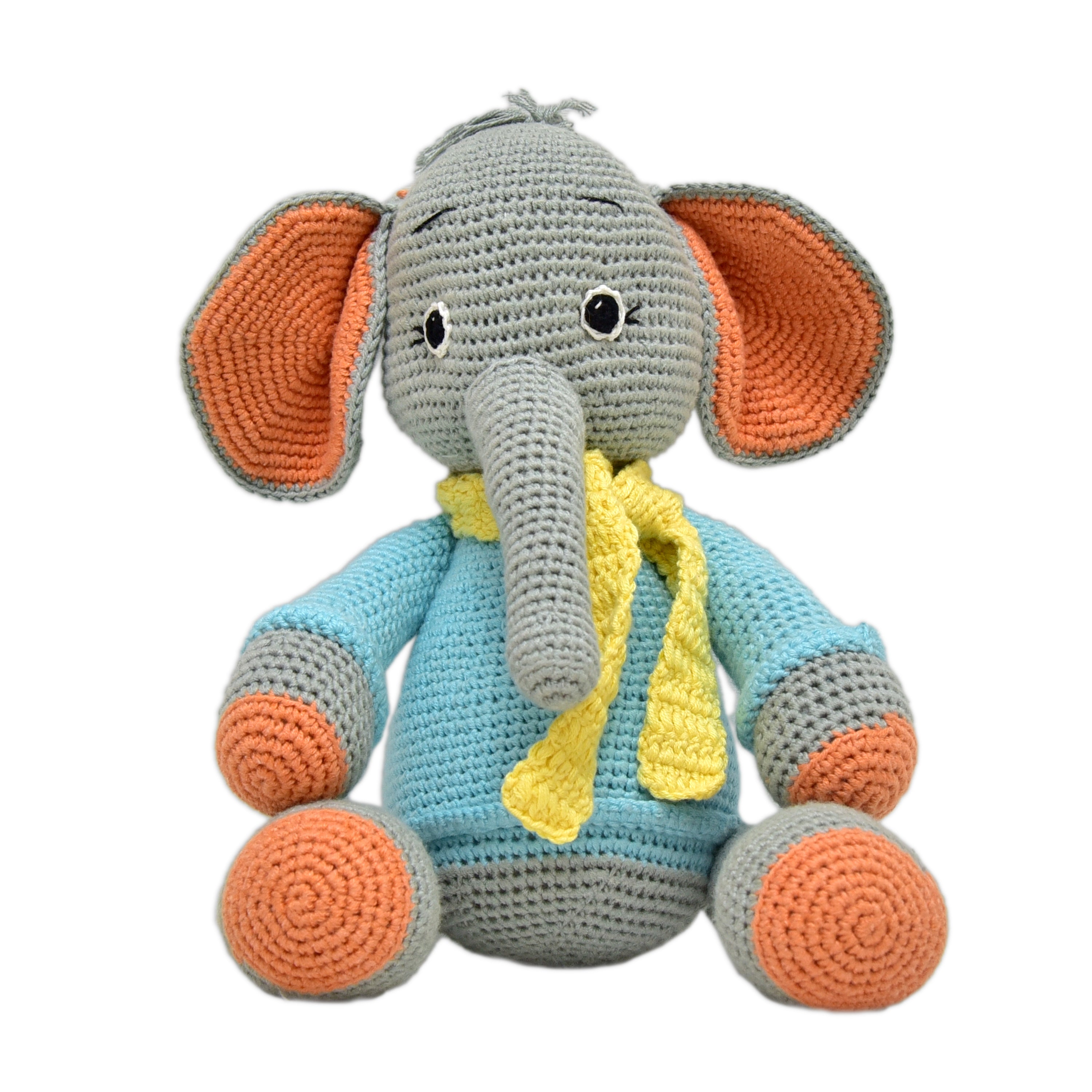 Dusty the Elephant - Handmade Crocheted Toy for Snuggles