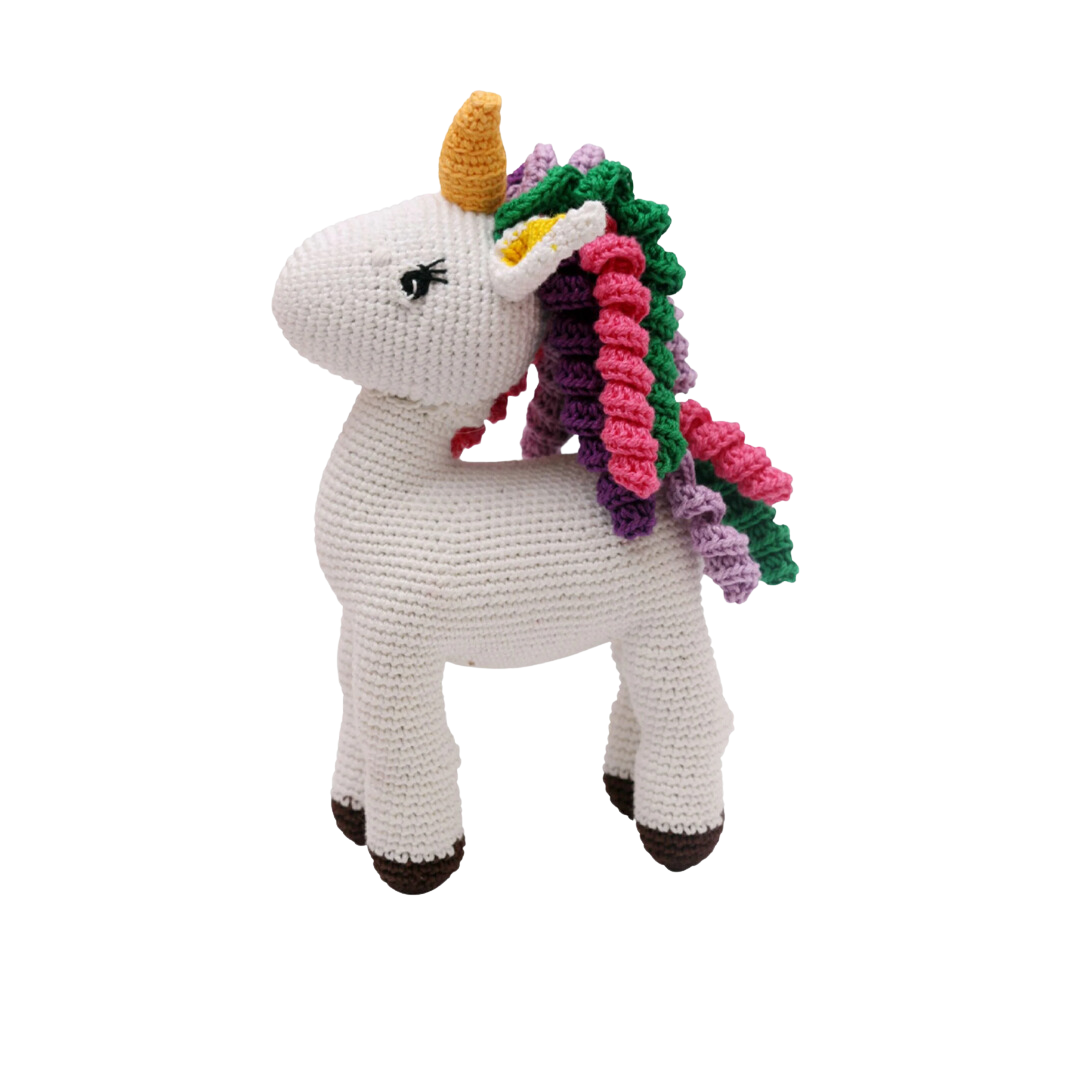 Vibrant Crocheted Unicorn Toy - Handcrafted Wonders