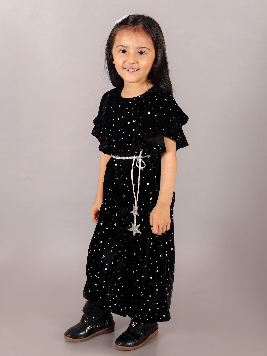 Girls calf Lenght jumpsuit with Cord Belt
