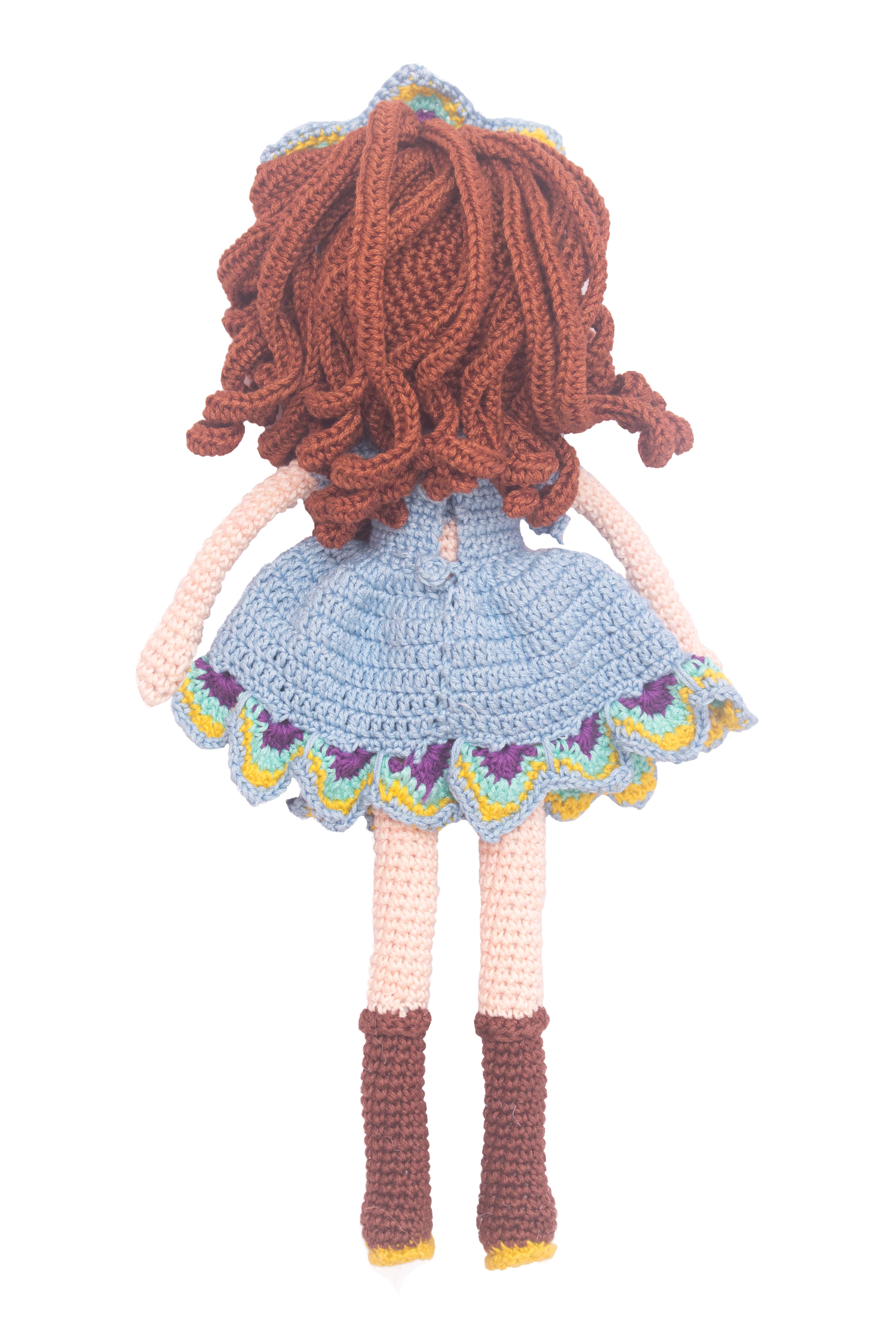 Handcrafted Peacock Princess Crochet Doll