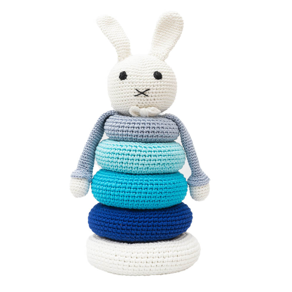 Handcrafted Amigurumi Bunny Stacking Rings Set