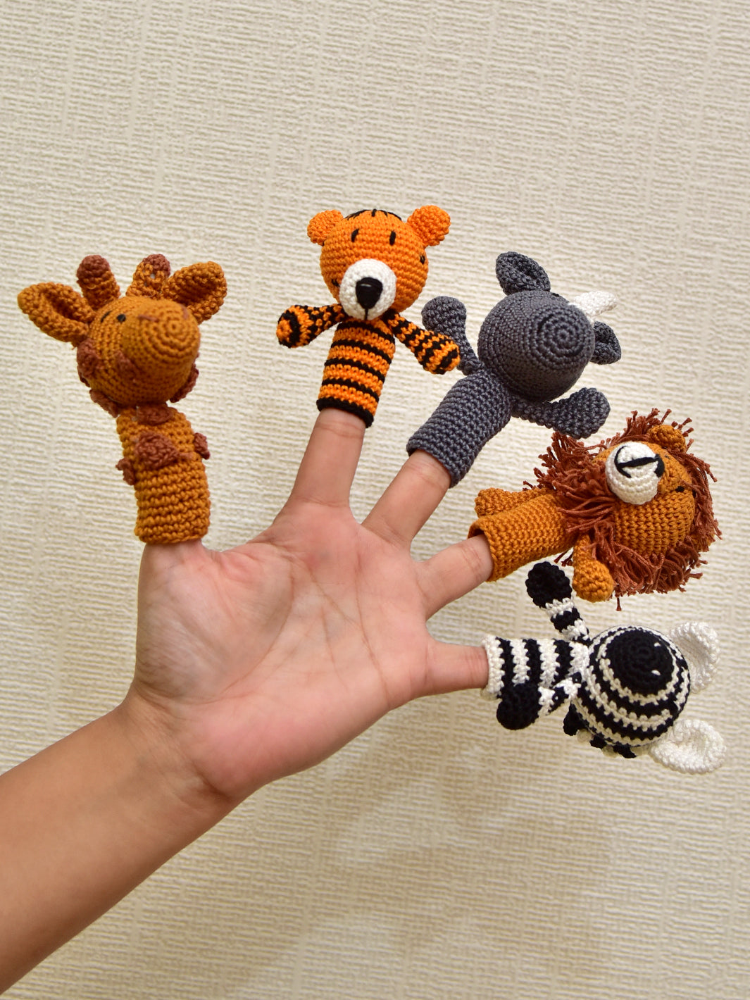 Handcrafted Amigurumi Wild Animal Finger Puppets