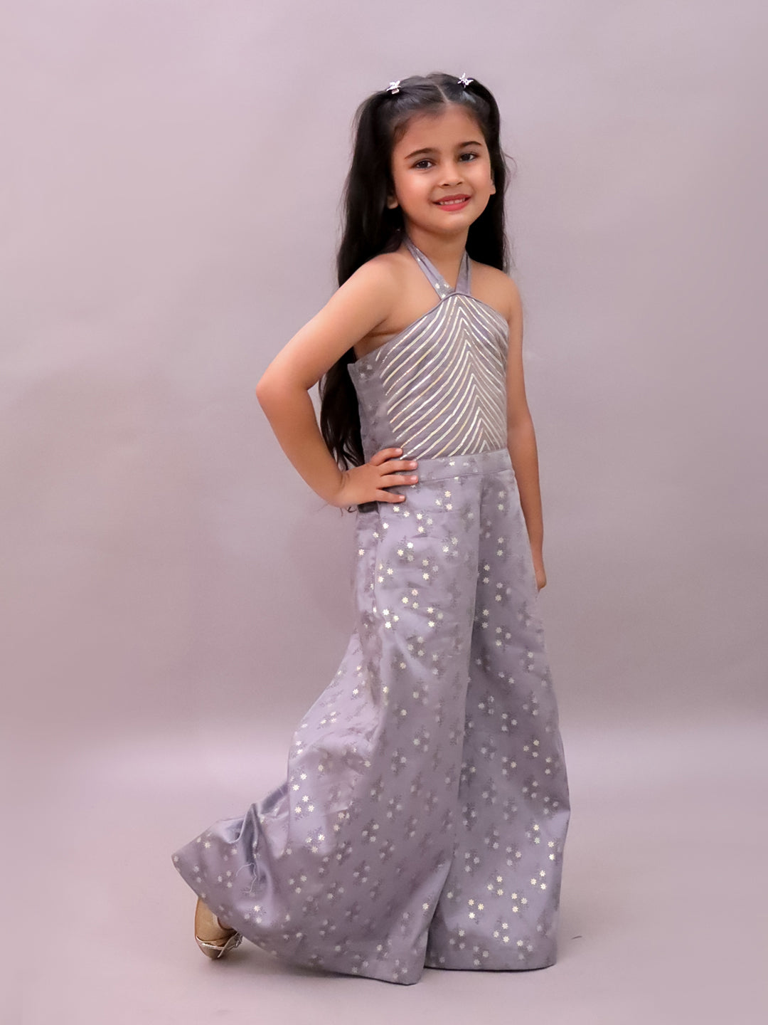 Mehfil Grey Stylish Jumpsuit For Girls