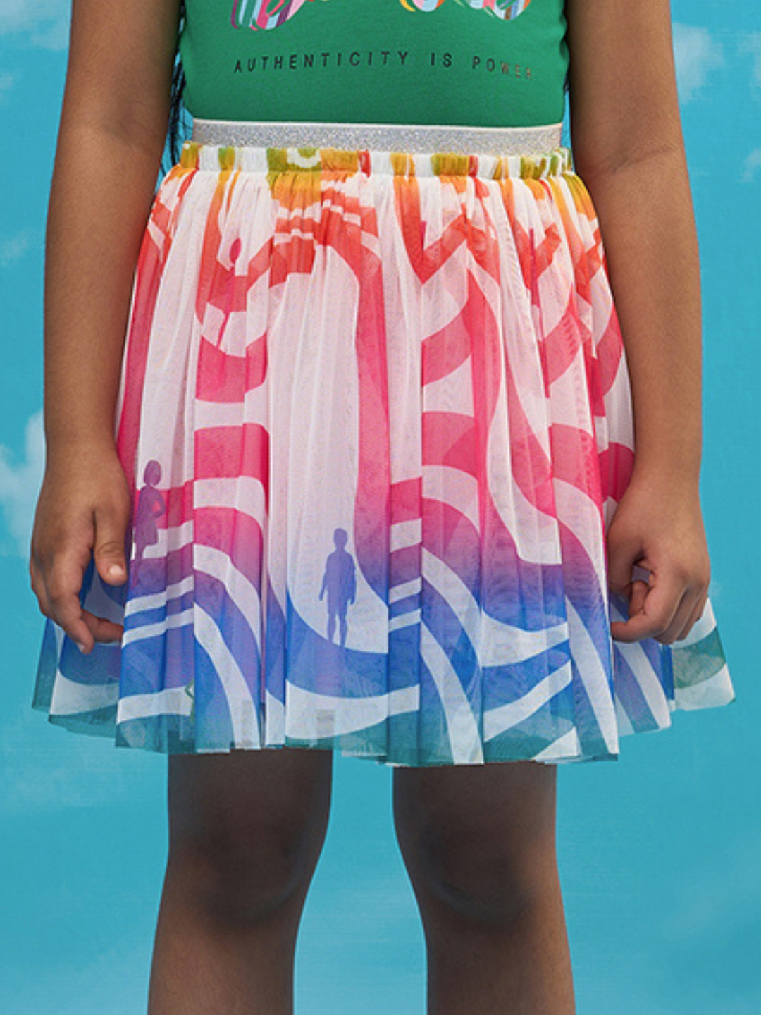 Rainbow Barbie Girls White Skirt