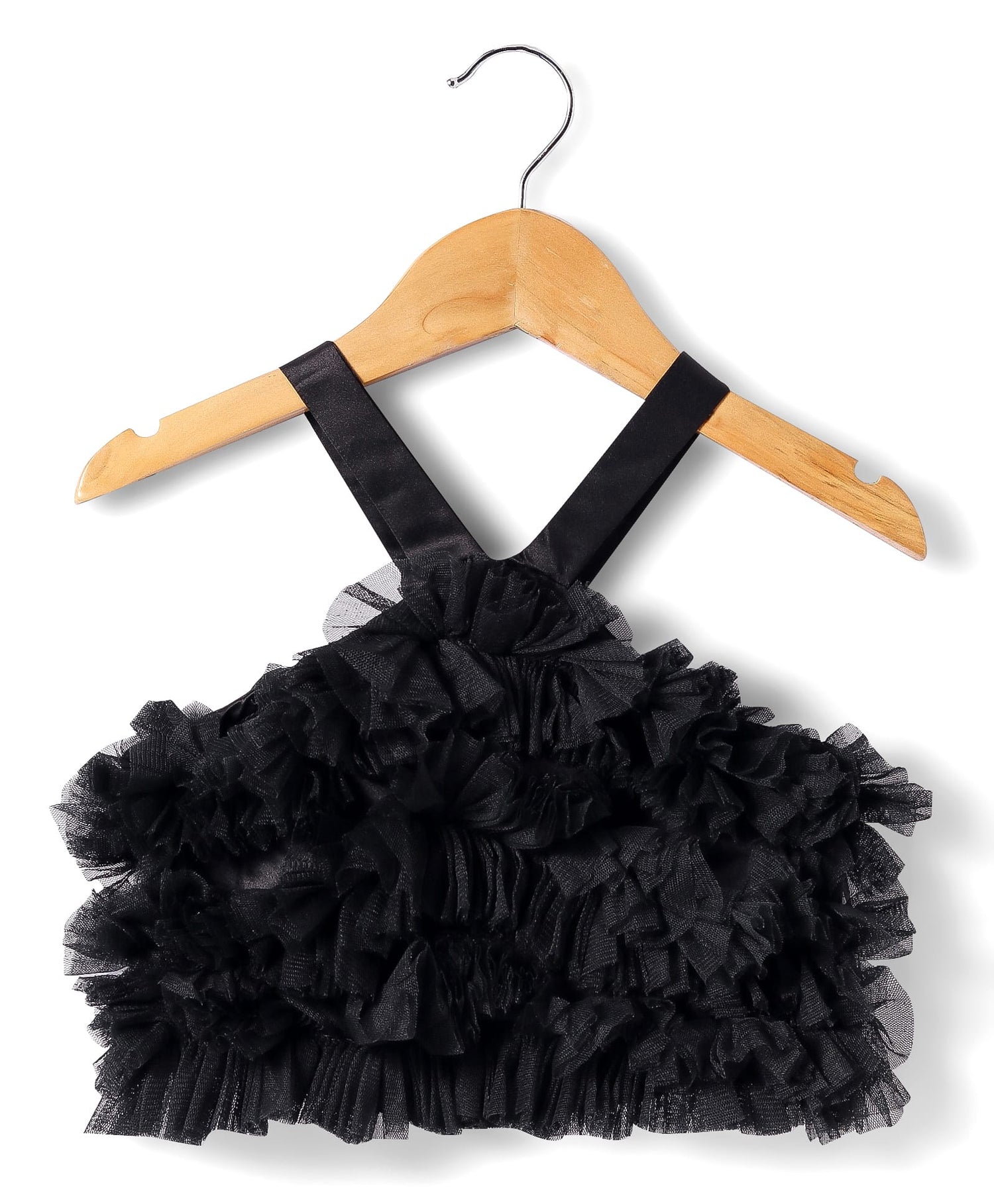 Lil Drama Girls Black Party top with Orange skirt for girls