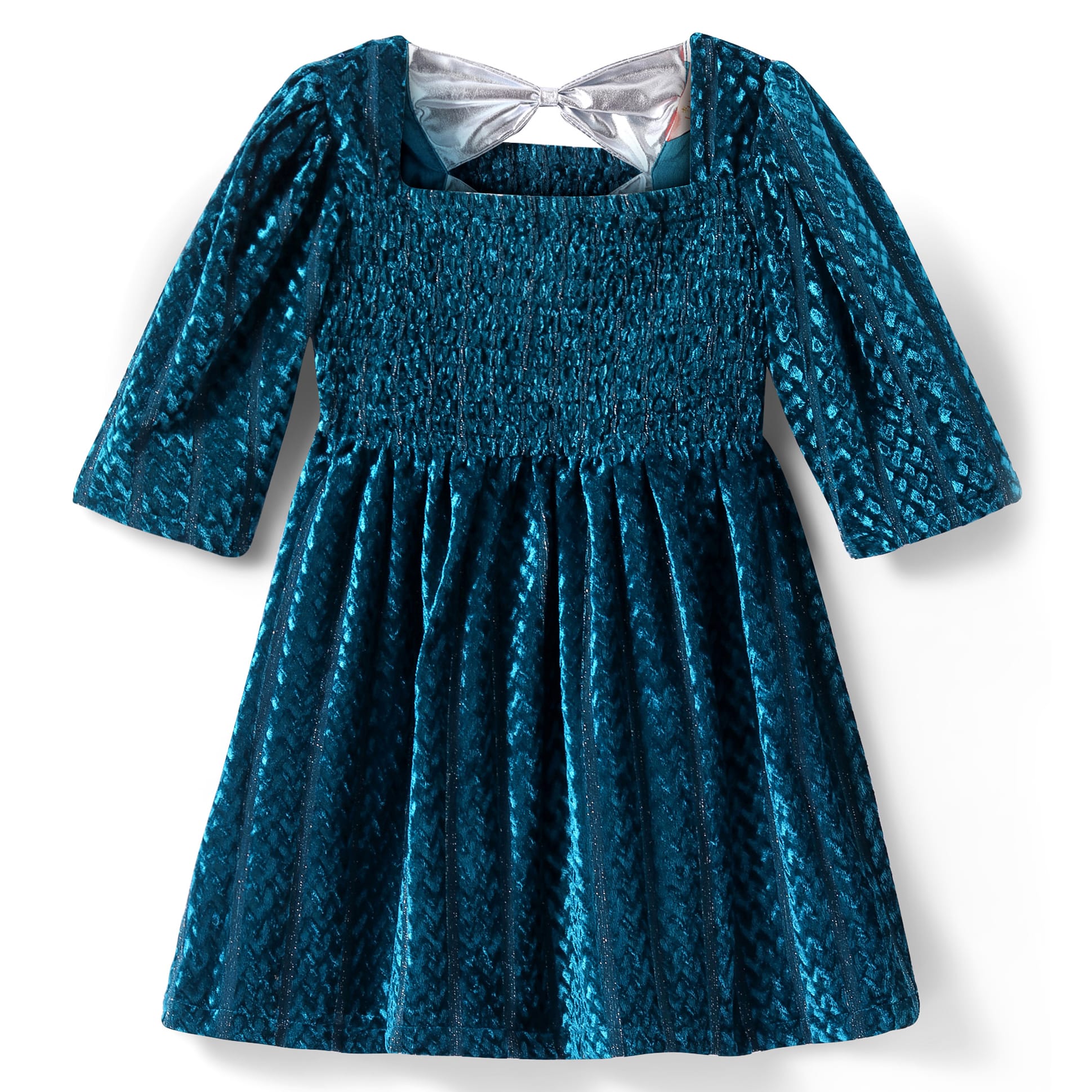 Glam Up Girls Teal Velvet Party Dress