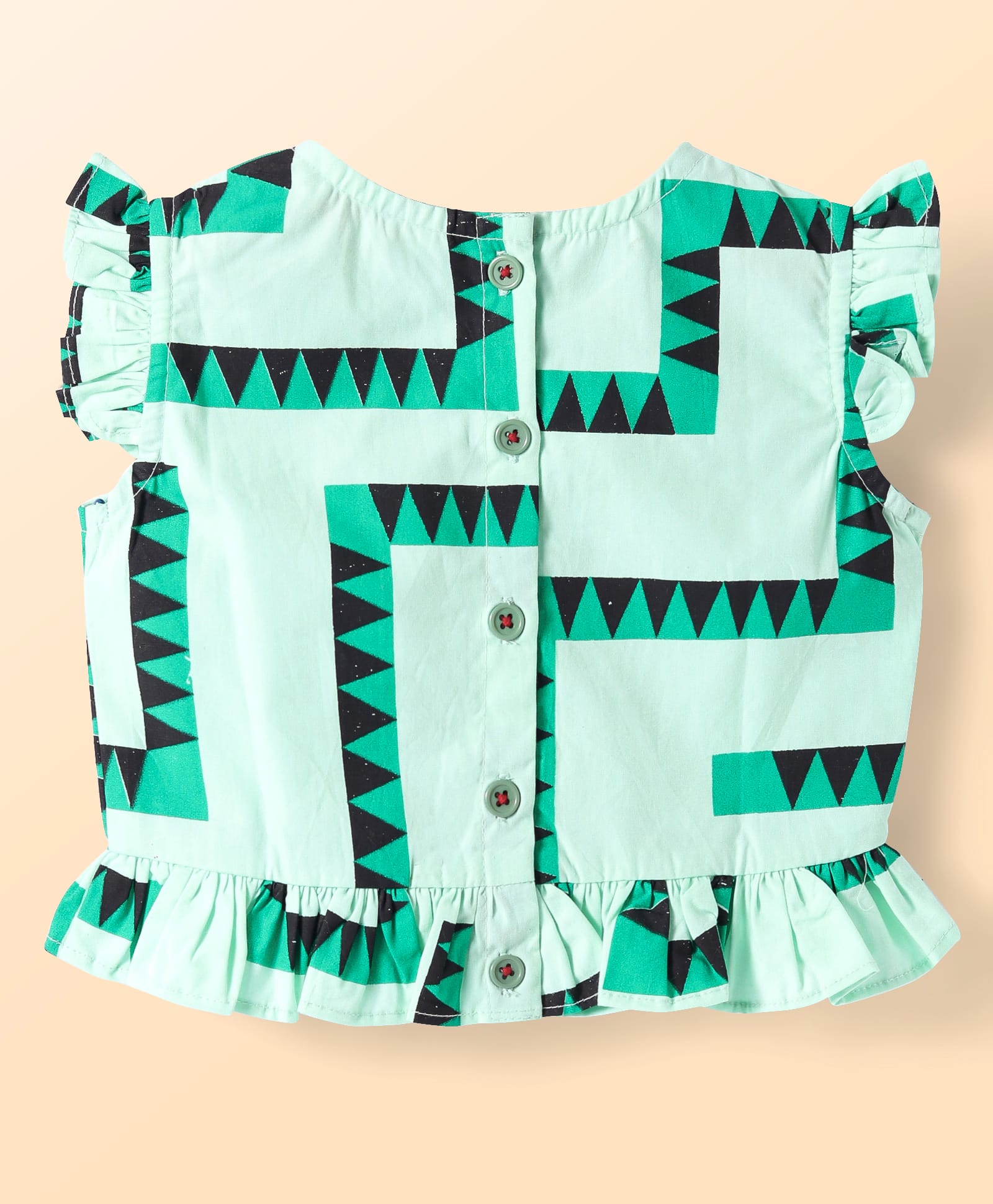 Board game inspired Girls Green Table Print Top and Shorts Sets