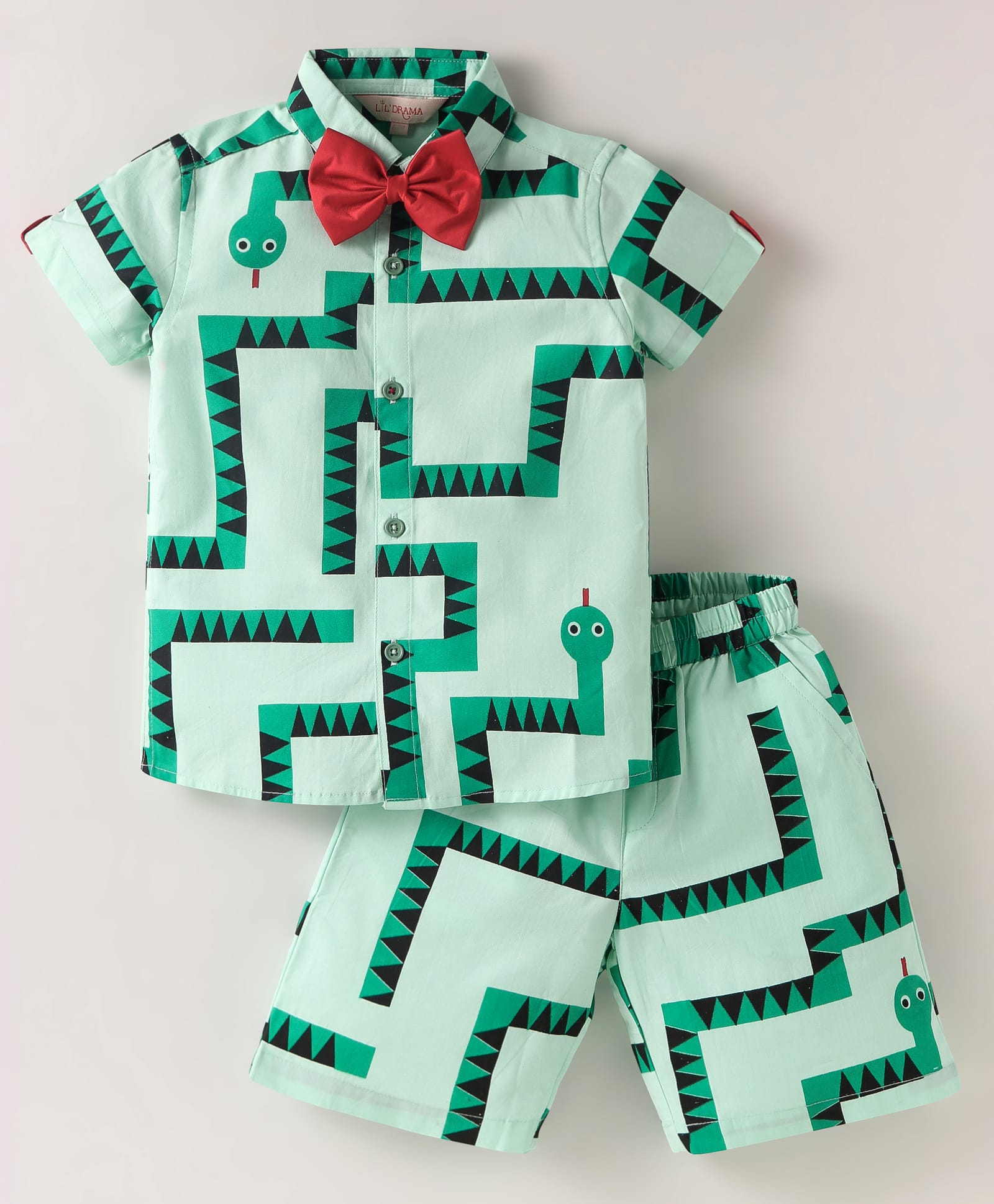 Board game inspired Boys Green Table Print Shirt and Boxer Sets