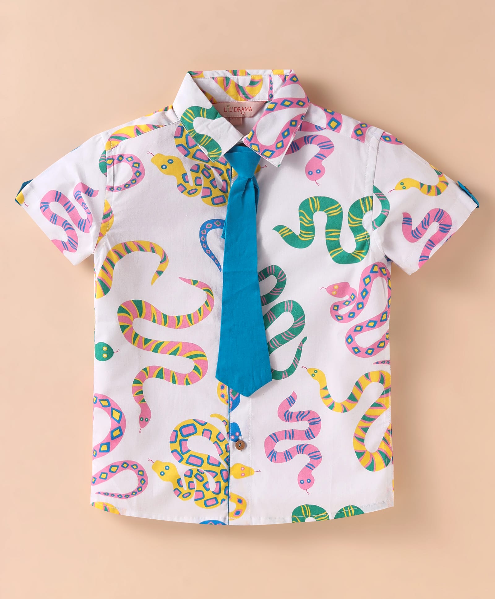Board game inspired Boys Multi Color Snake Print Shirt