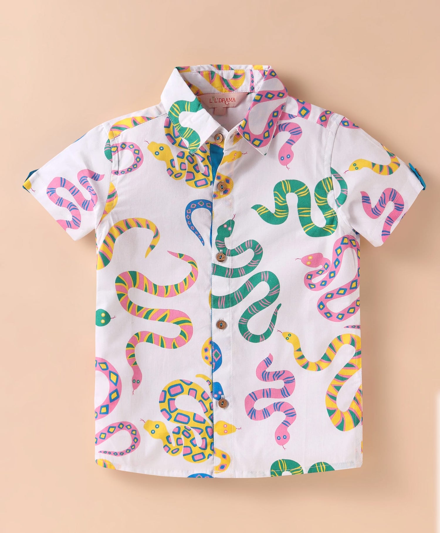 Board game inspired Boys Multi Color Snake Print Shirt