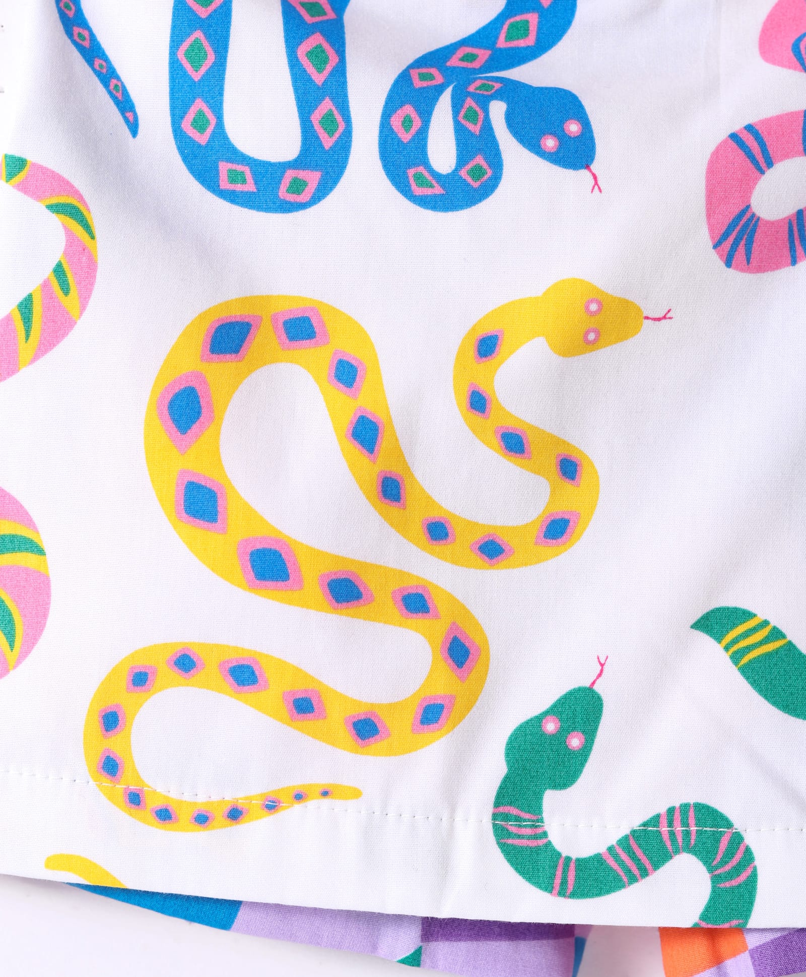 Board game inspired Girls Multi Color Snake Print Top and Shorts Set