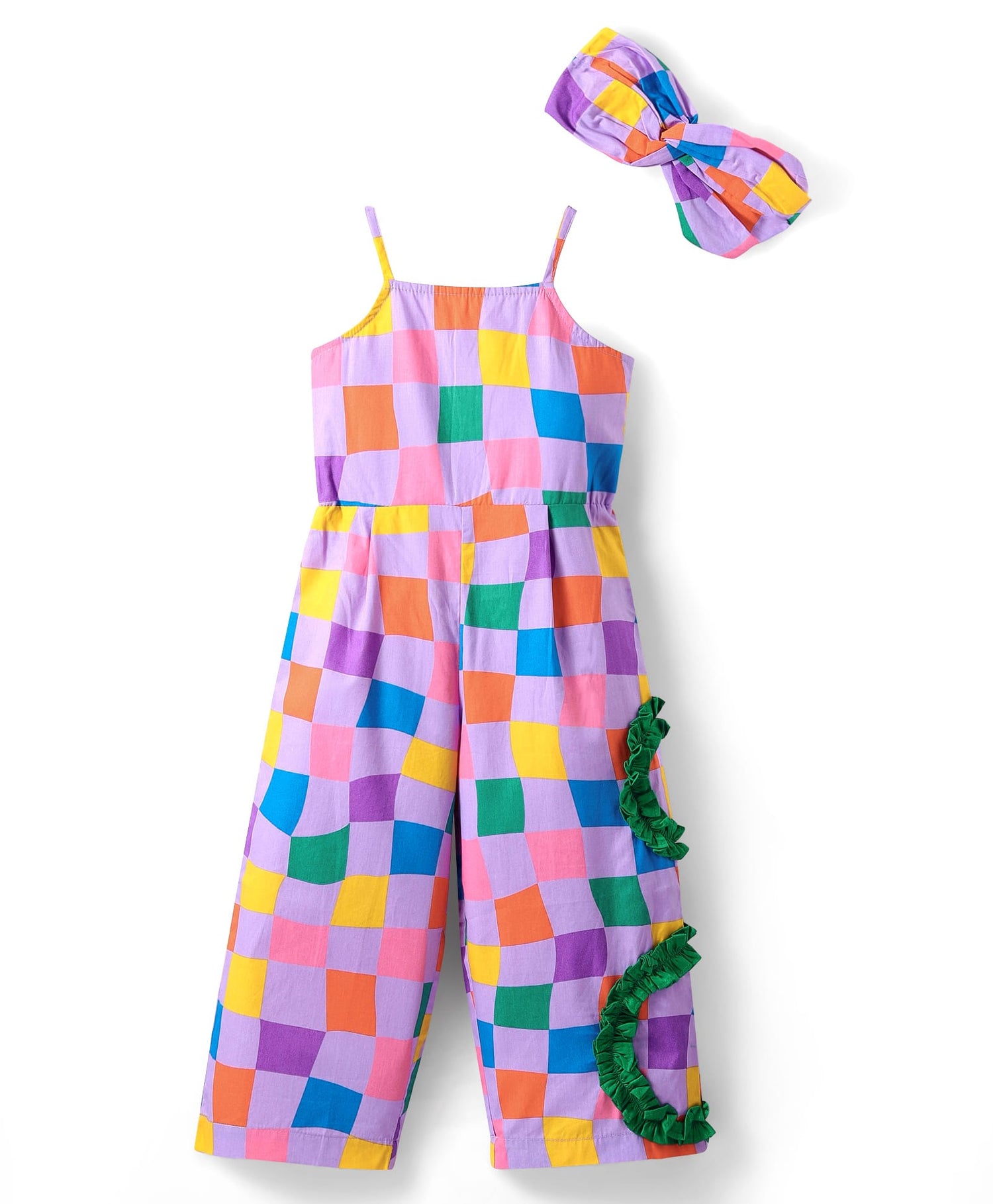 Board game inspired Girls Multi Color Rotary Print Jumpsuit
