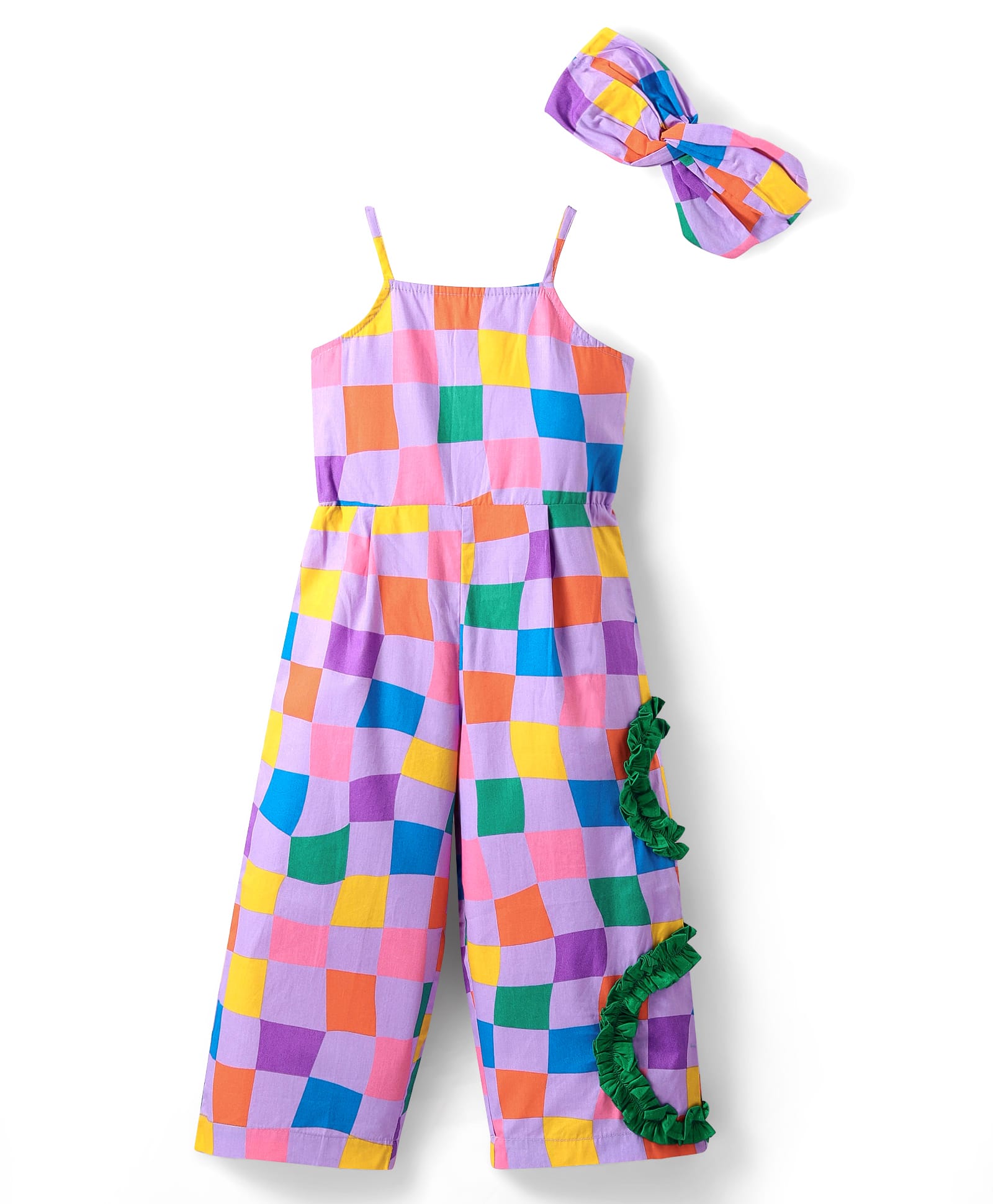 Board game inspired Girls Multi Color Rotary Print Jumpsuit
