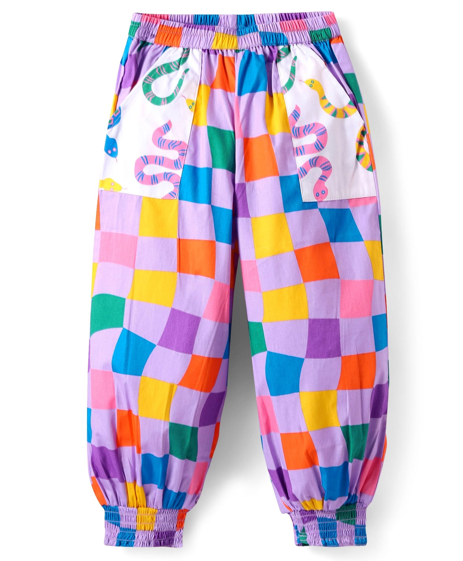 Board game inspired Girls Multi Color Rotary Print Top and Pant Set