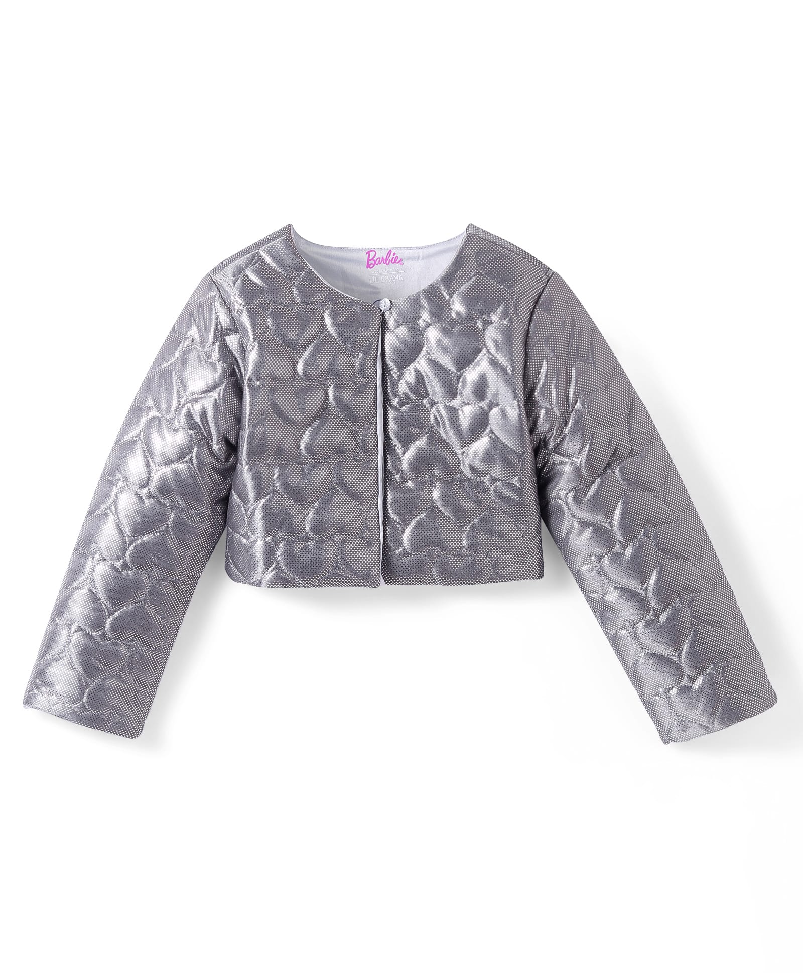 Girls Silver Shimmer Barbie Rockstar Shrug