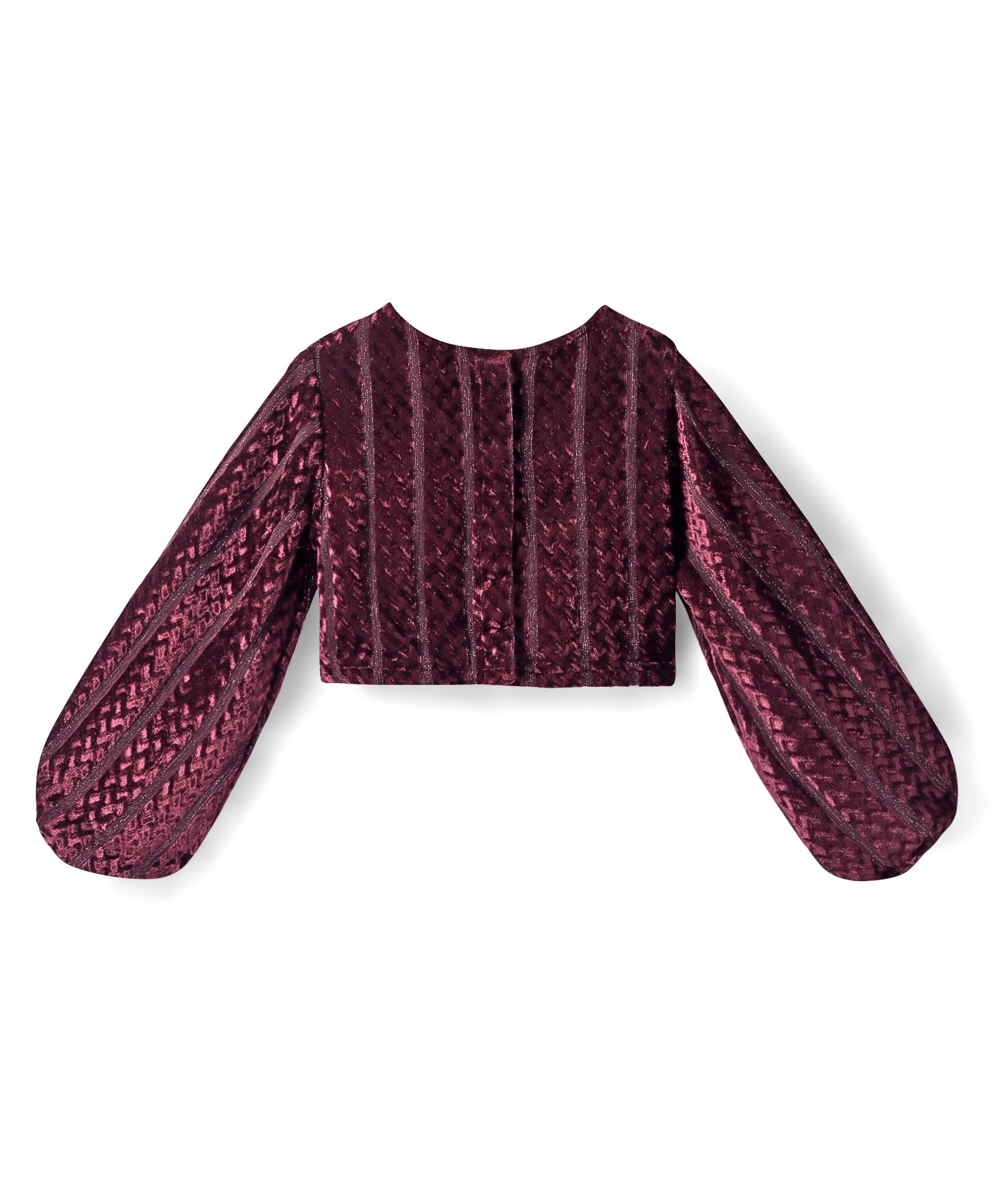 Razzle Dazzle Girls Party Wine Velvet Top With Skirt Set