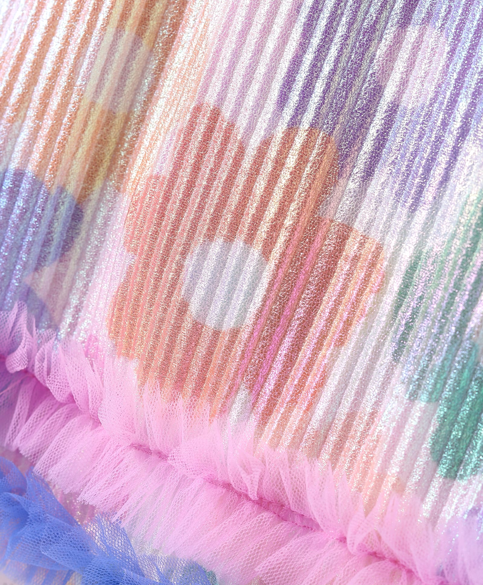 Rainbow Girls Multi Color Flower Pleating Party Dress