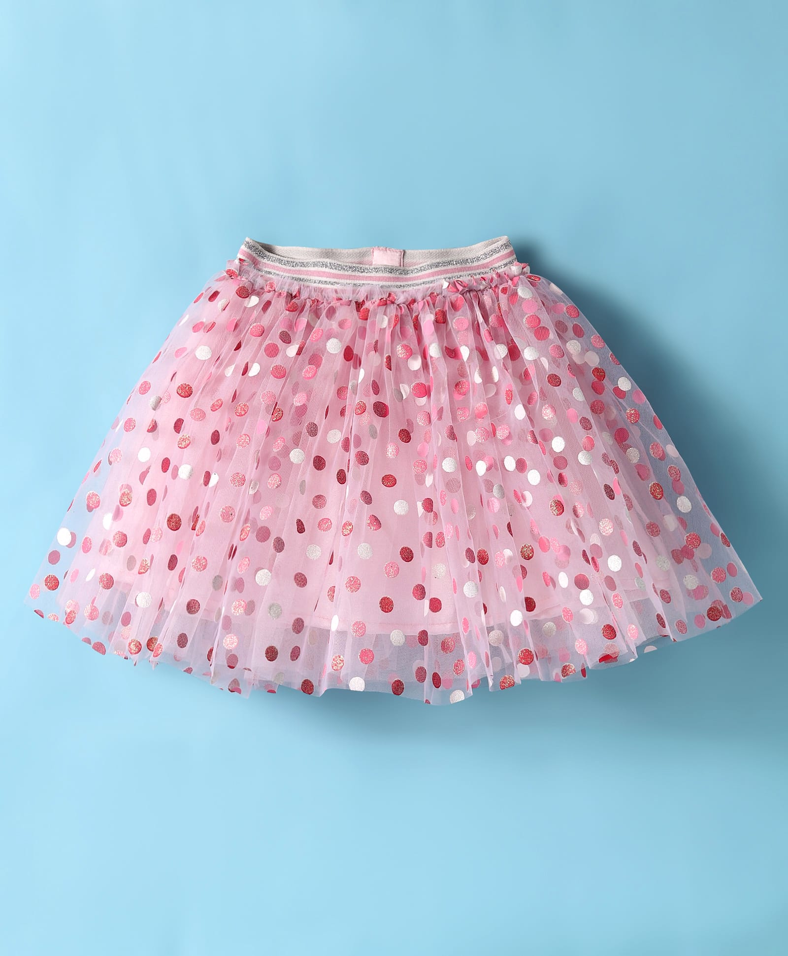 Rainbow Girls White Stylish Top with Pink Skirt Party Co-ordinate Set