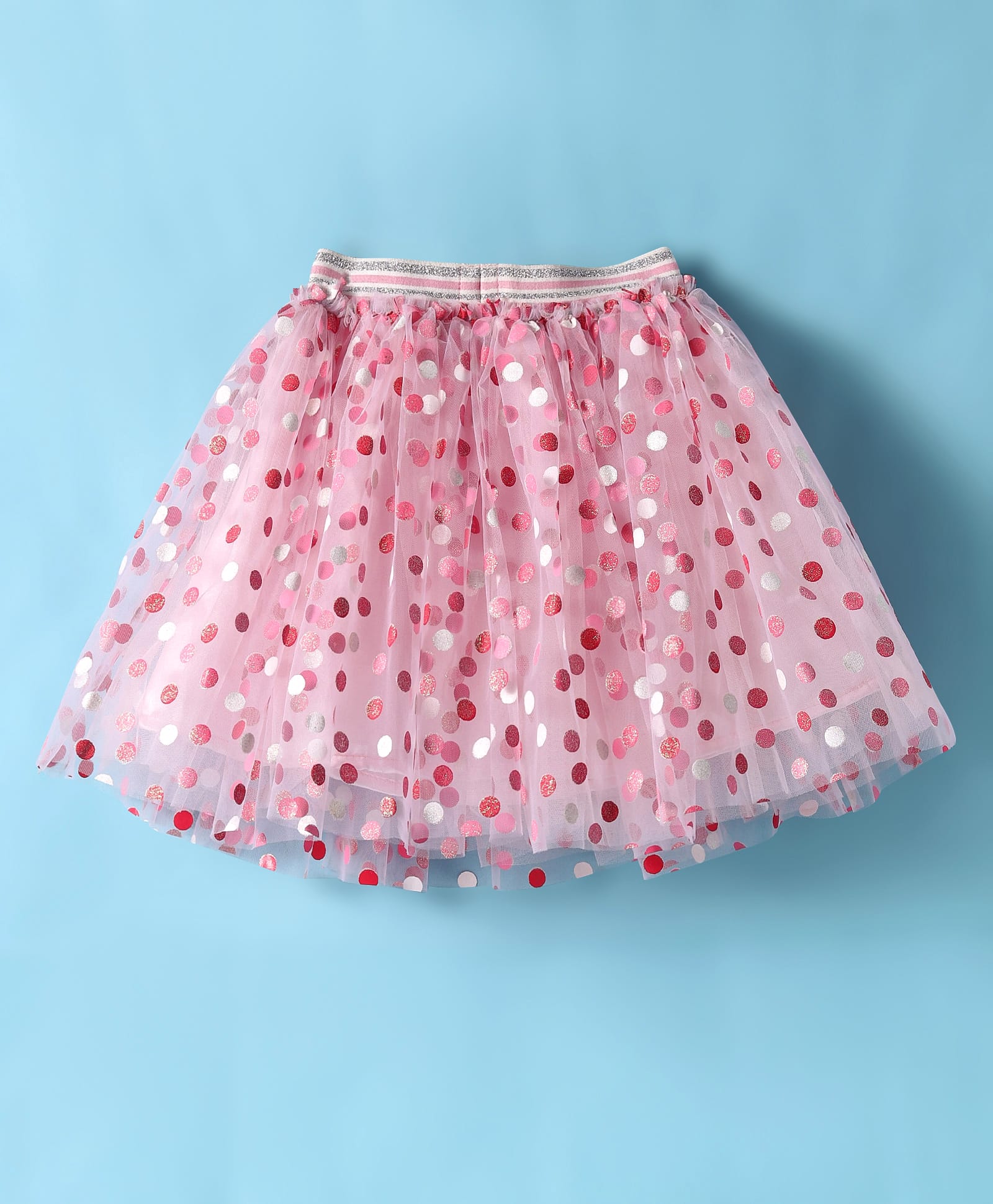 Rainbow Girls White Stylish Top with Pink Skirt Party Co-ordinate Set