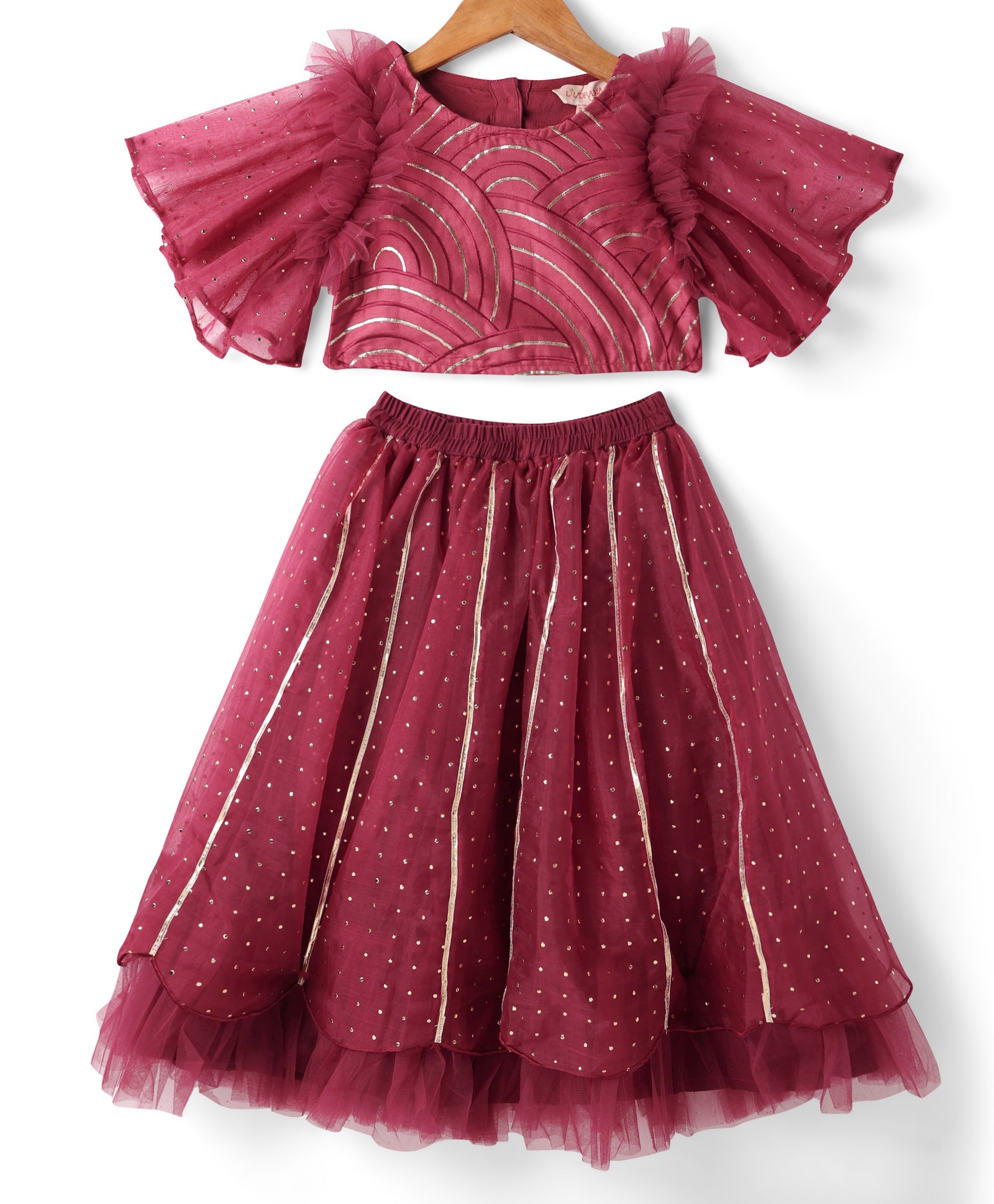 Bollywood Tadka Wine Ghagra Choli set for Girls