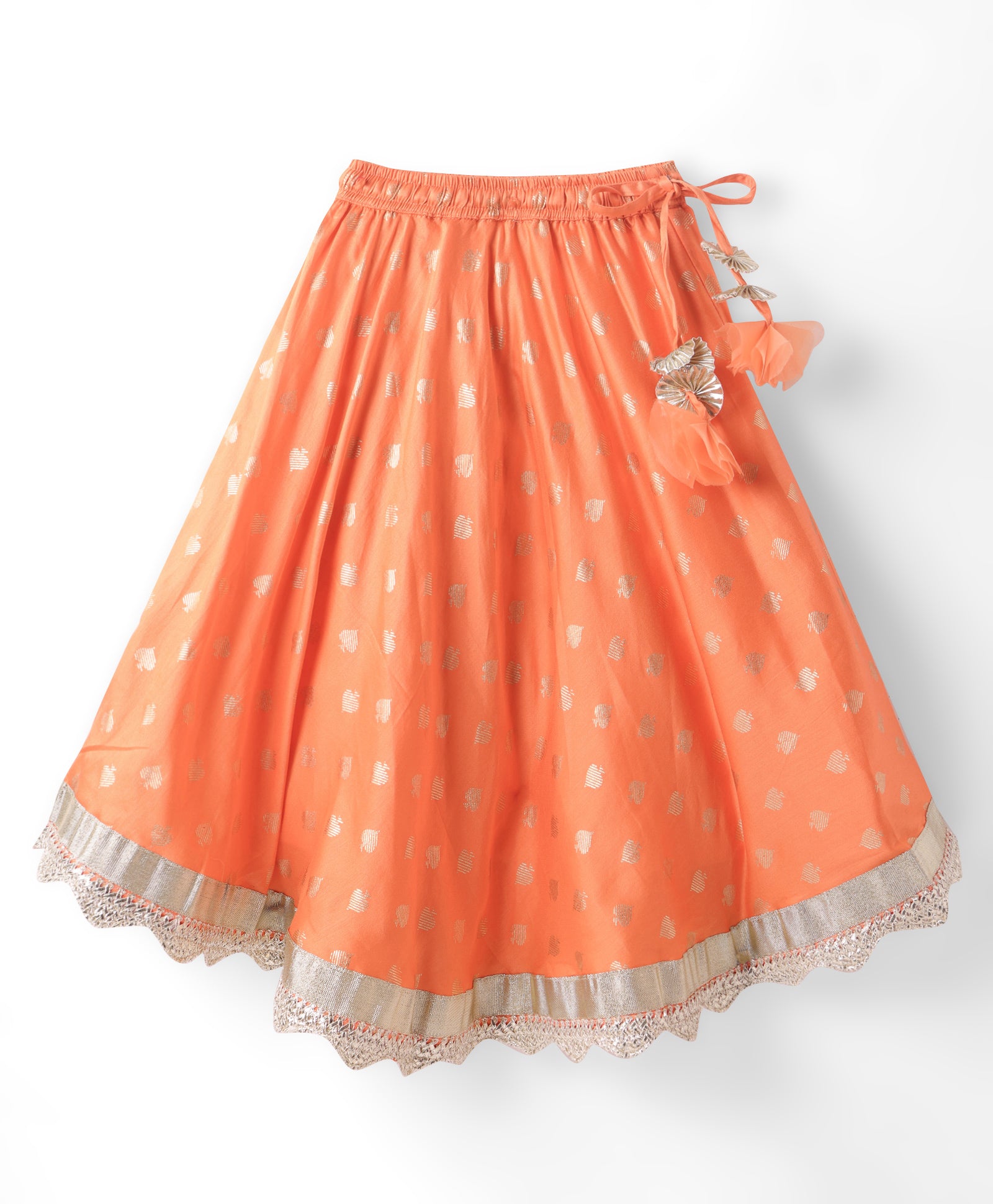 Mehfil Orange Ghagra Choli Dupatta set for Girls
