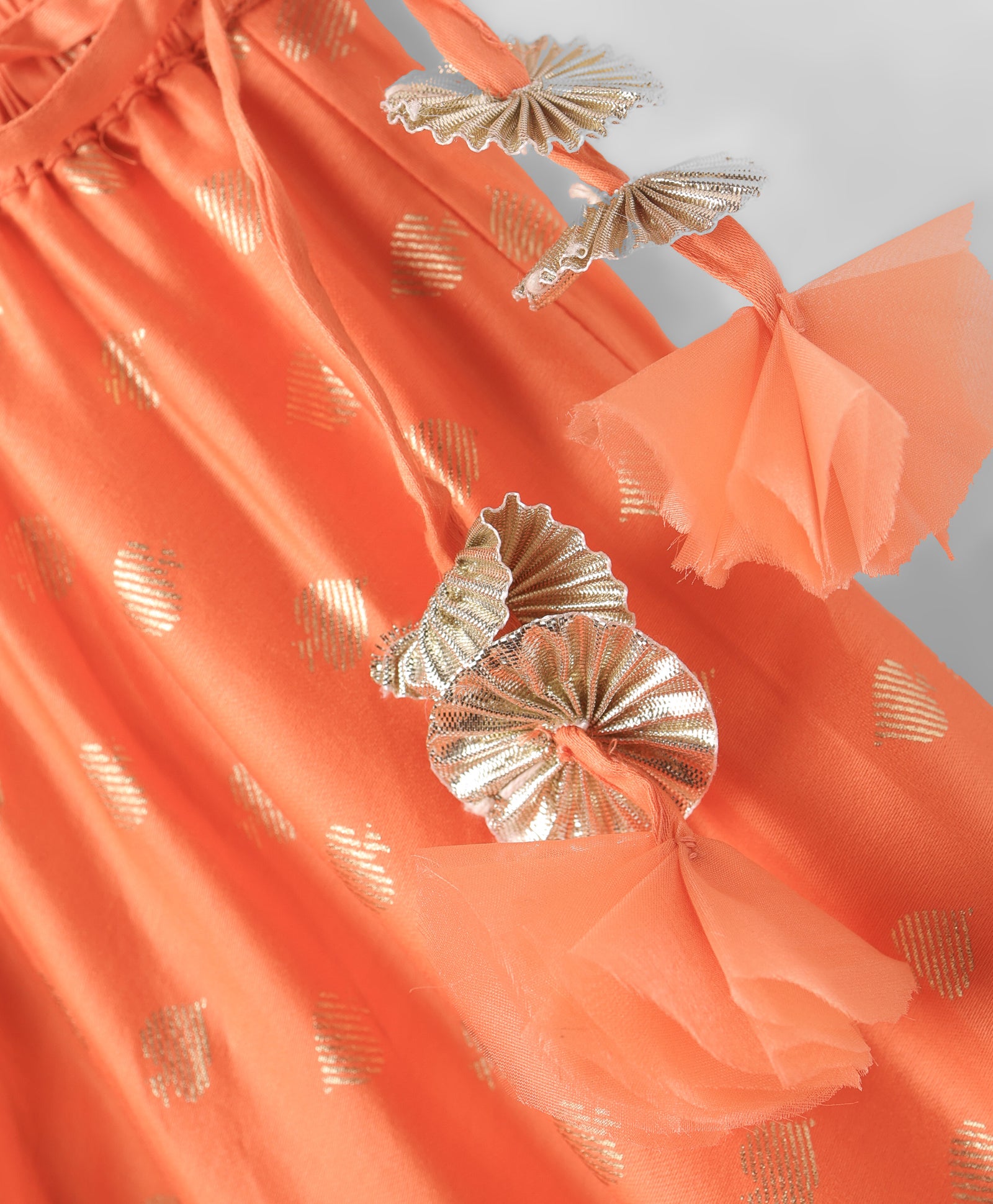 Mehfil Orange Ghagra Choli Dupatta set for Girls