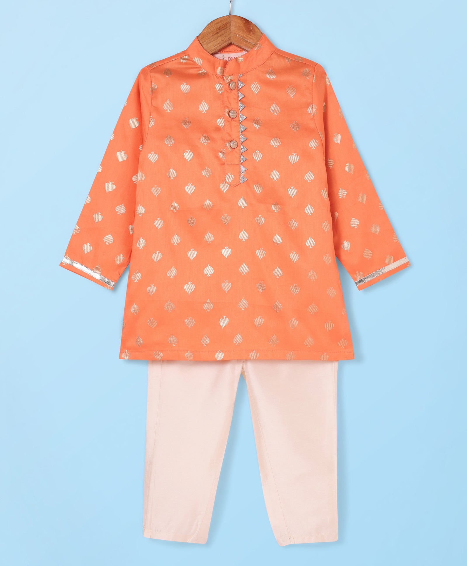 Mehfil Orange Kurta Pant set for Boys