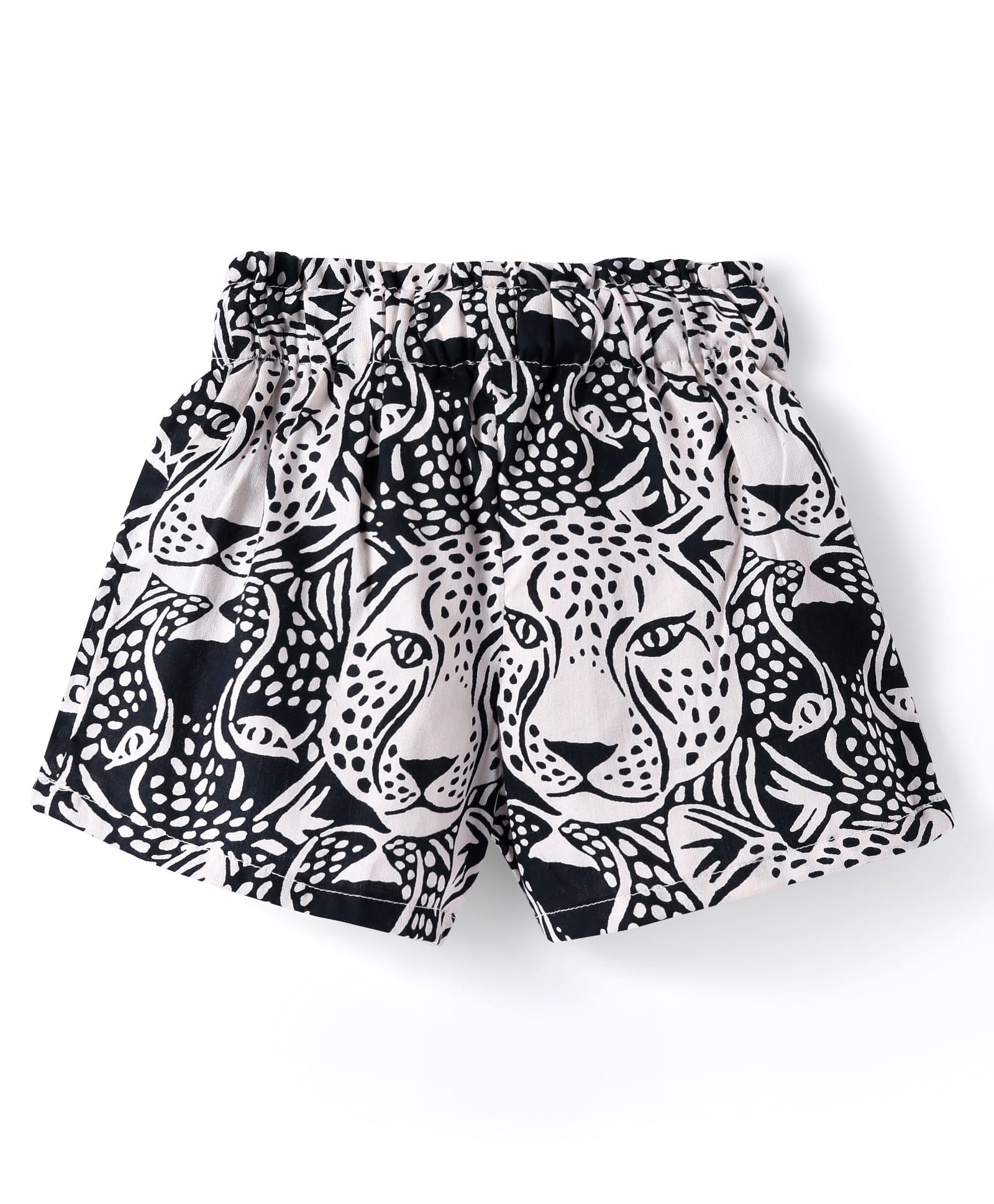 Roar at the Door Girls Brown and Black Printed Top and Shorts Set with Hairband