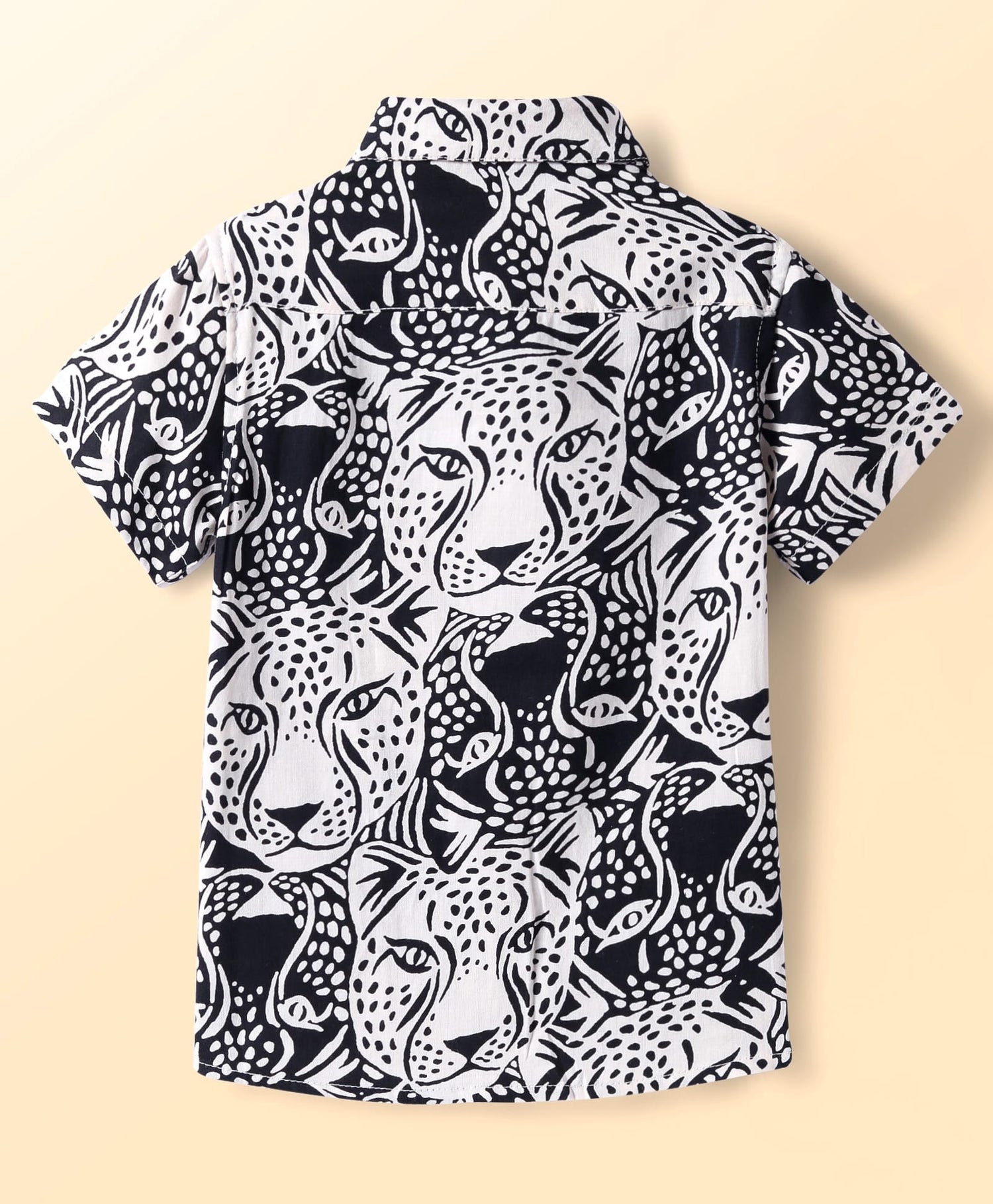 Roar at the Door Boys Brown and Black Printed Shirt