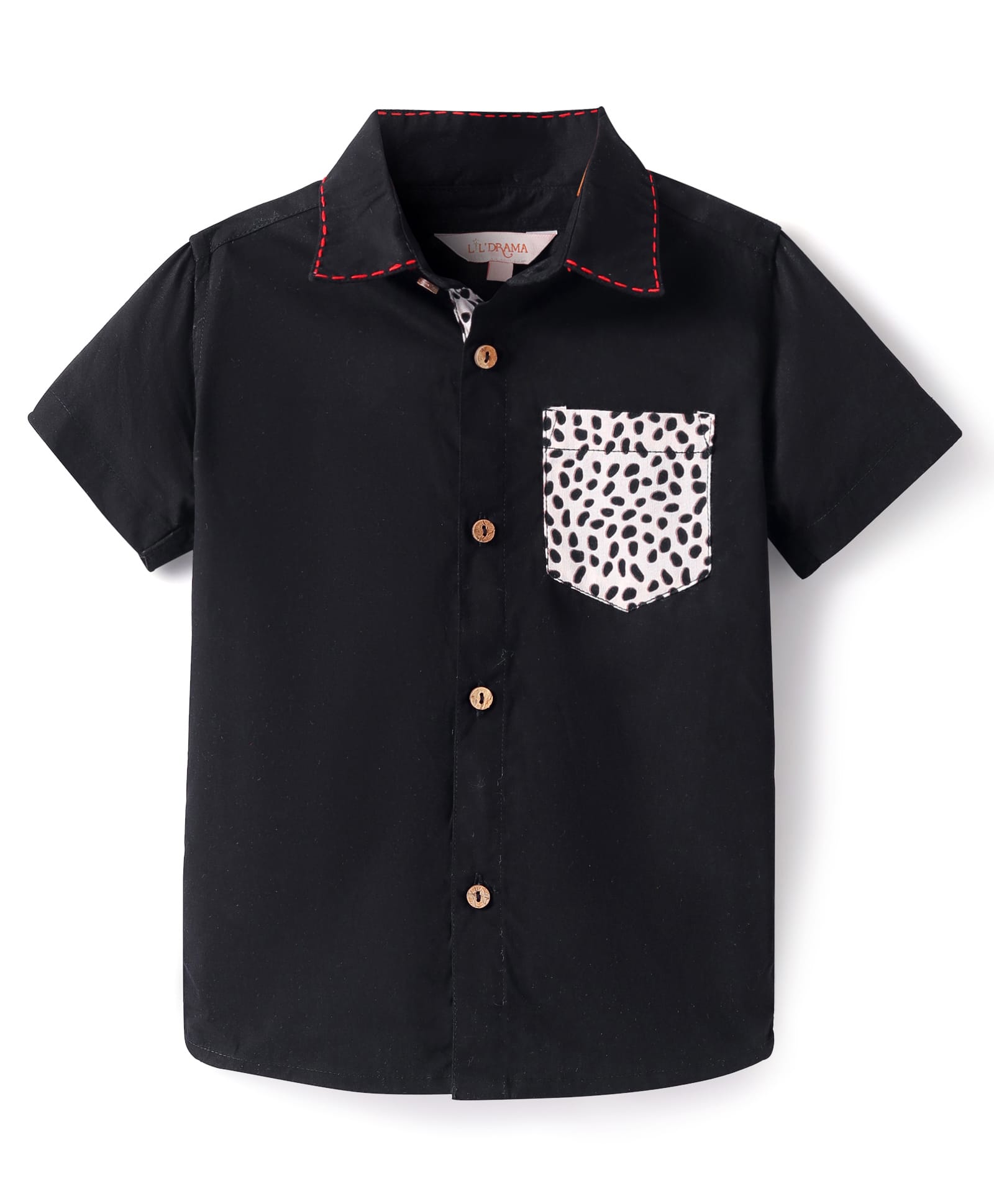 Roar at the Door Boys Black Printed Shirt