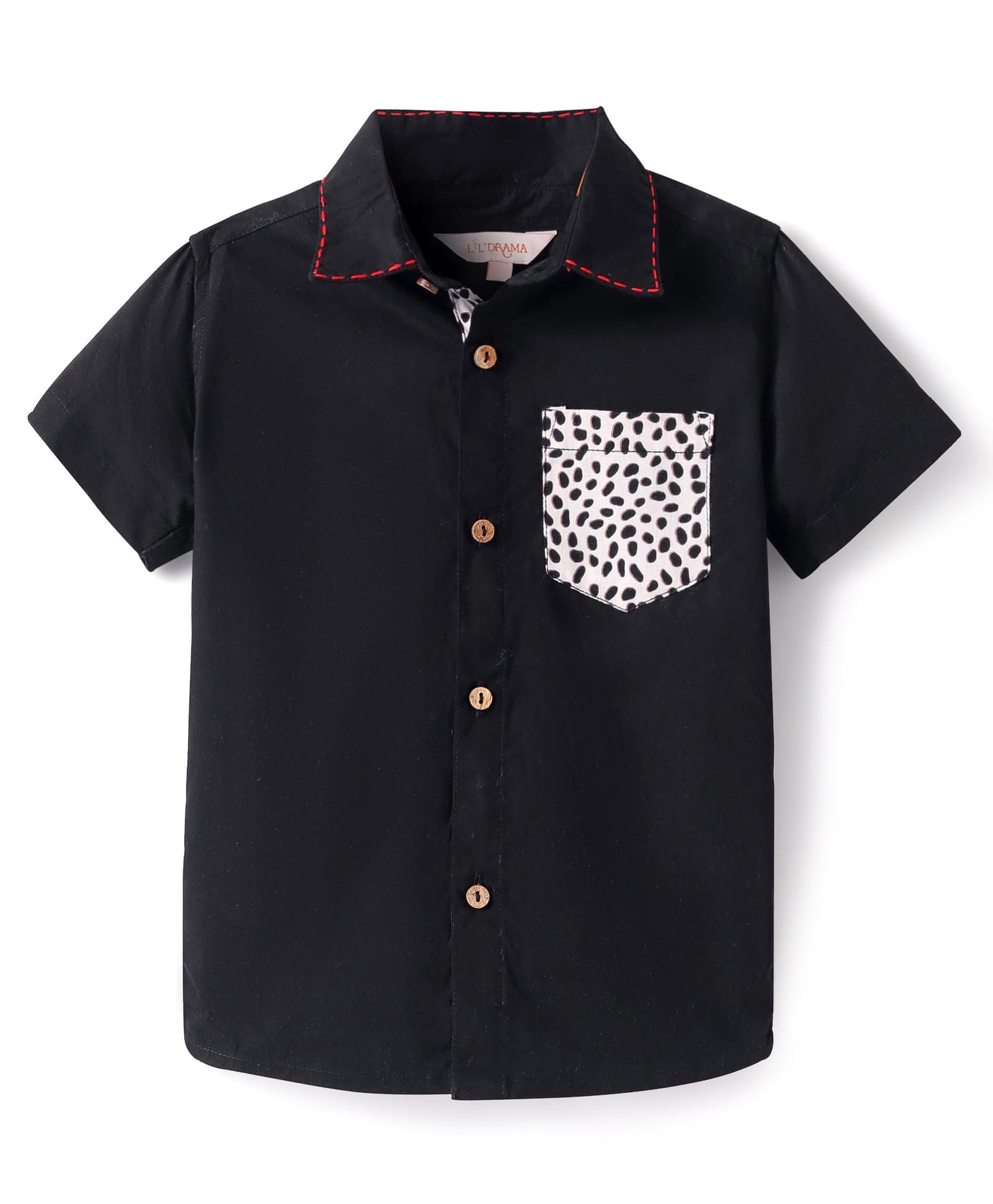 Roar at the Door Boys Black Printed Shirt