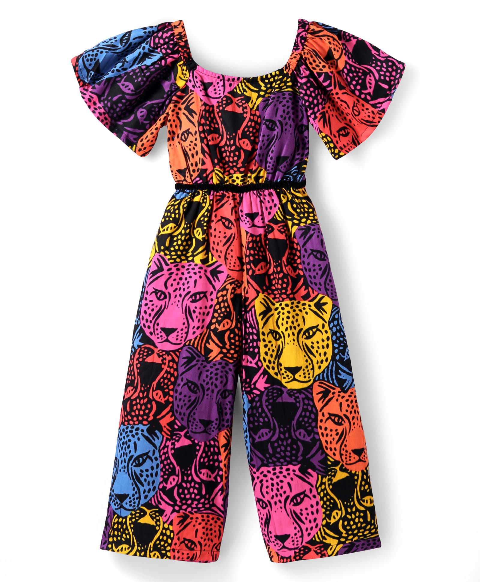 Roar at the Door Girls Multi Color Stylish Jumpsuit with Hairband