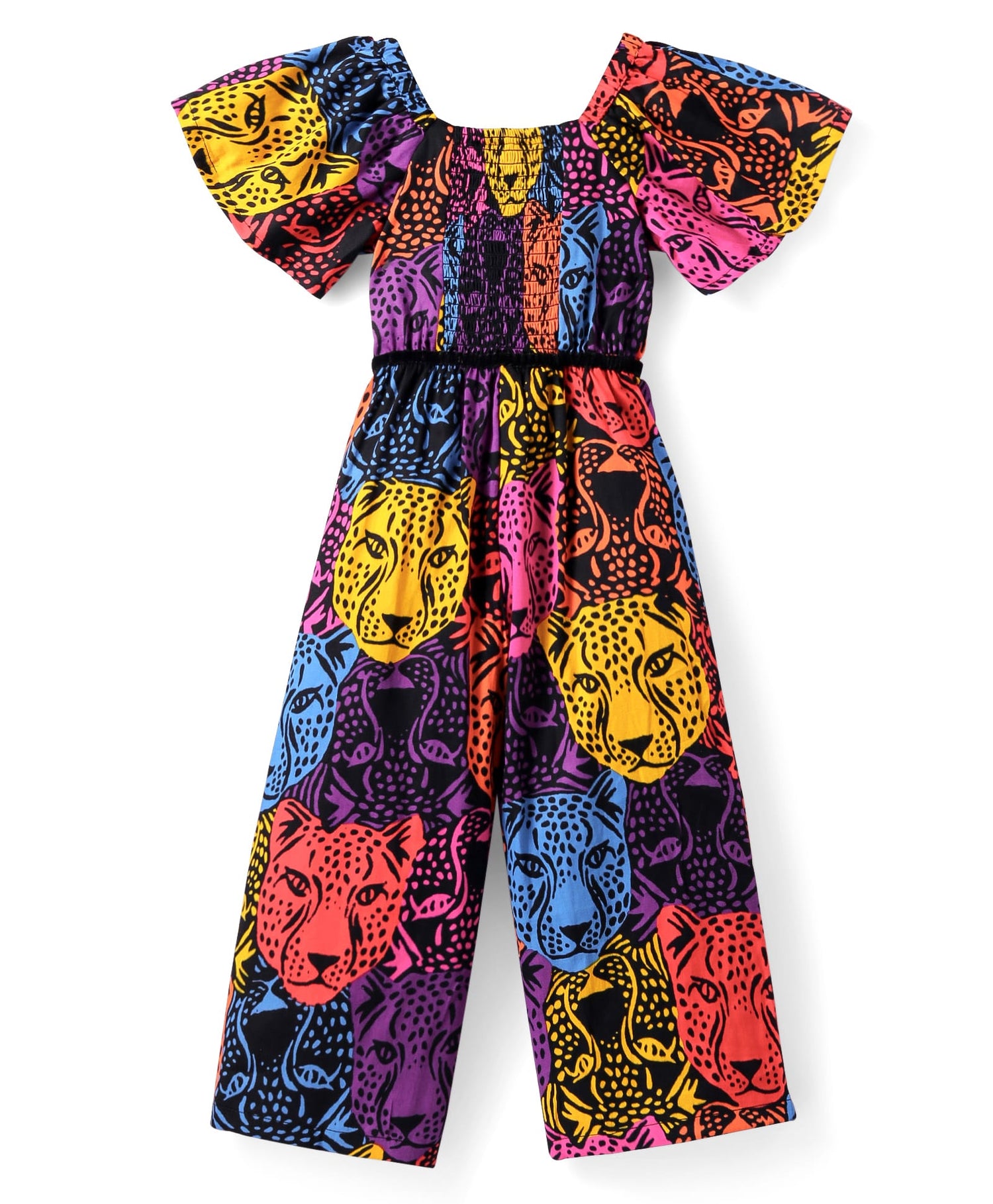 Roar at the Door Girls Multi Color Stylish Jumpsuit with Hairband