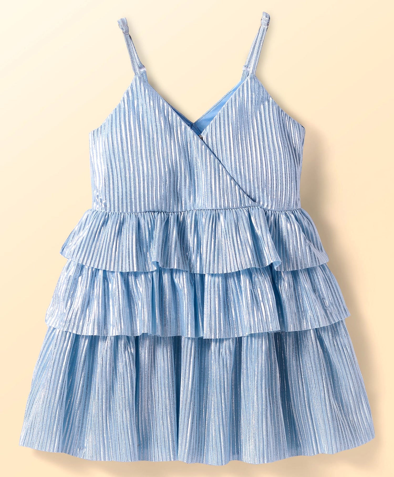 Barbie Blue Shimmer Pleating Ballerina Dress for Young Girls