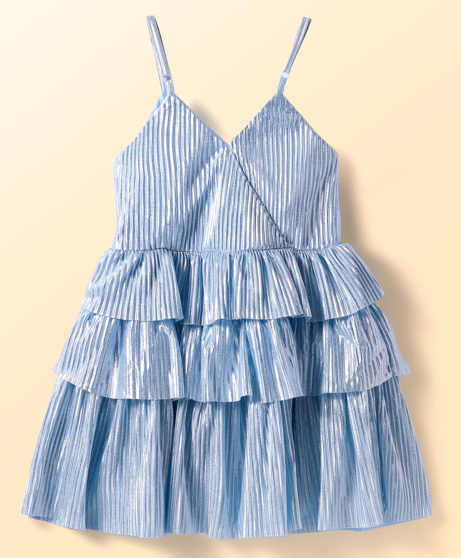 Barbie Blue Shimmer Pleating Ballerina Dress for Young Girls